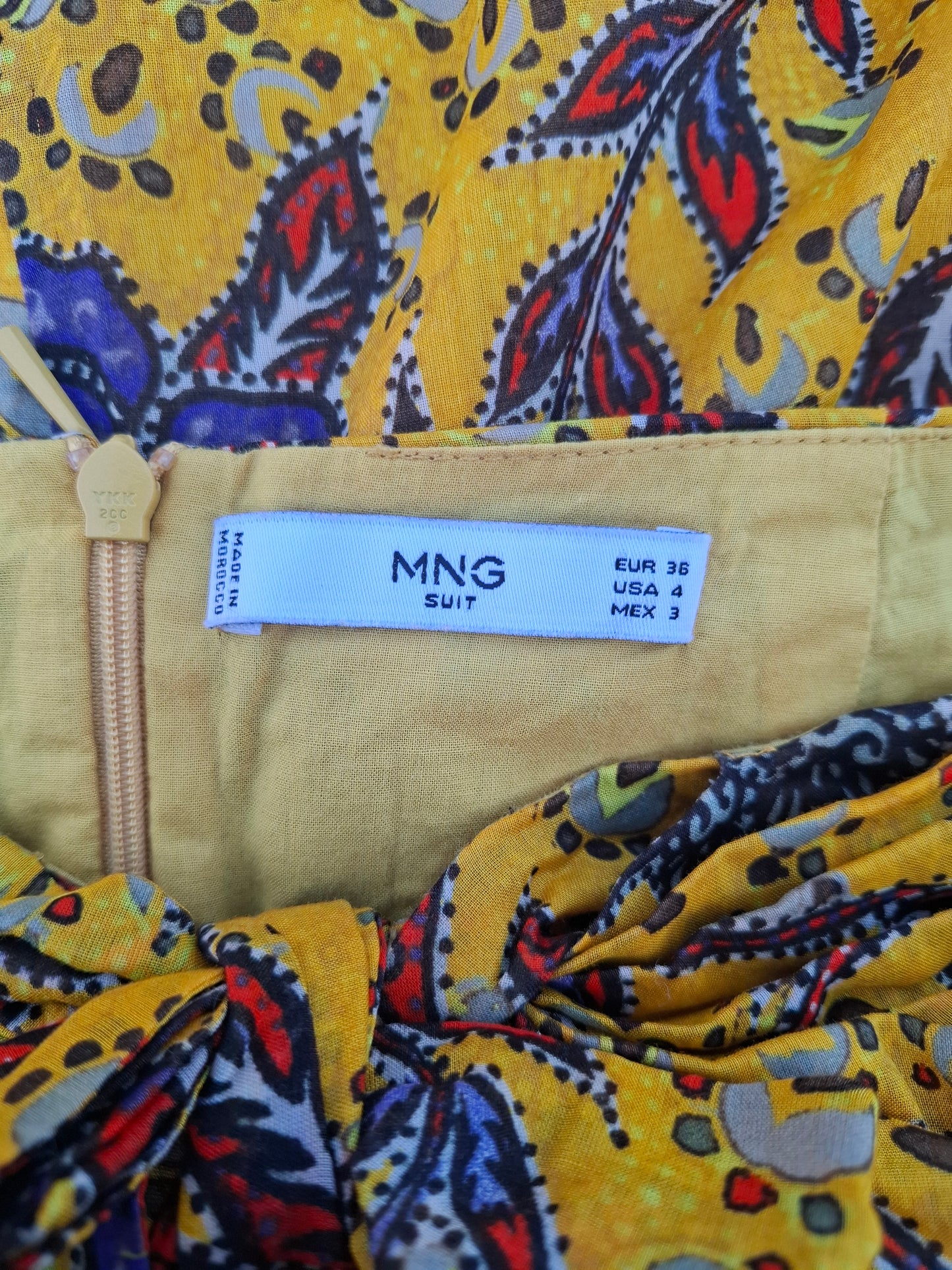 USADO – Falda étnica multicolor MNG Collection (Talla 38)