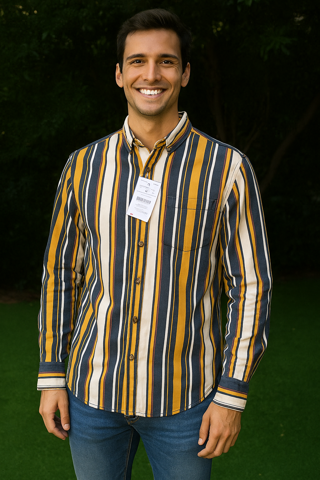NUEVO – Camisa de rayas multicolor Bershka Relaxed Fit (Talla M)