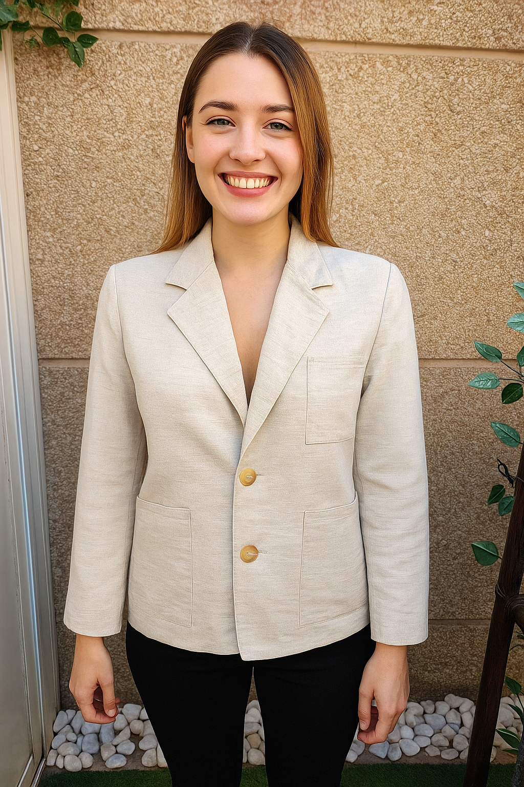 NUEVO – Americana juvenil beige claro Mumbly (Talla 30)