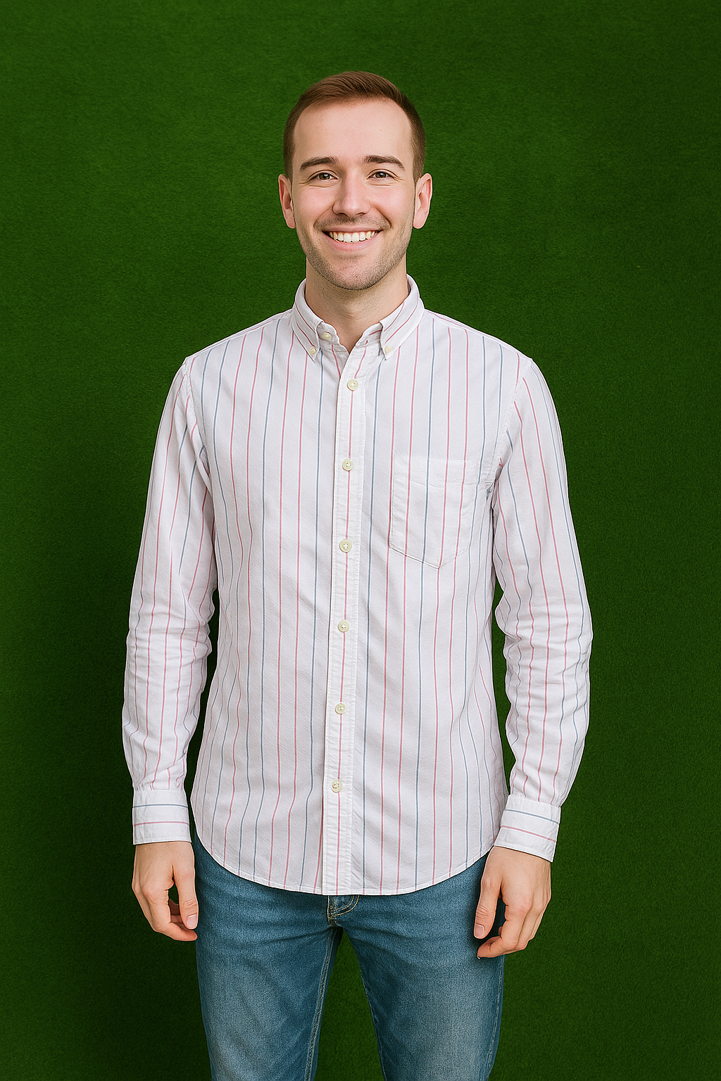 USADO – Camisa de rayas multicolor ZARA (Talla S)