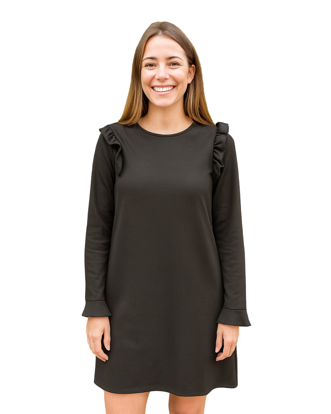 D'OCCASION – Robe noire à volants Bershka (taille S / environ 36)