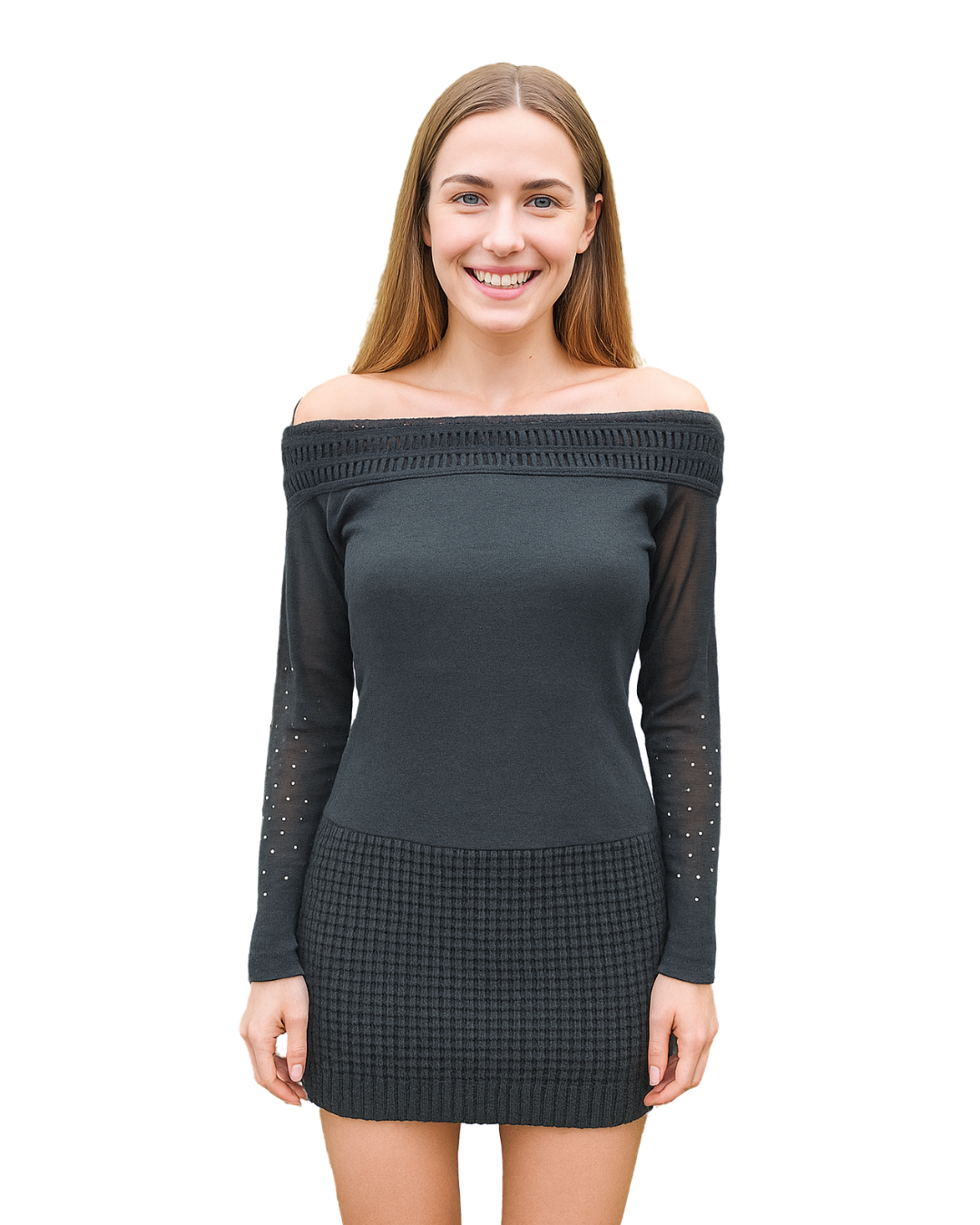 D'OCCASION â Robe en tricot noir Kaniska (Taille unique)