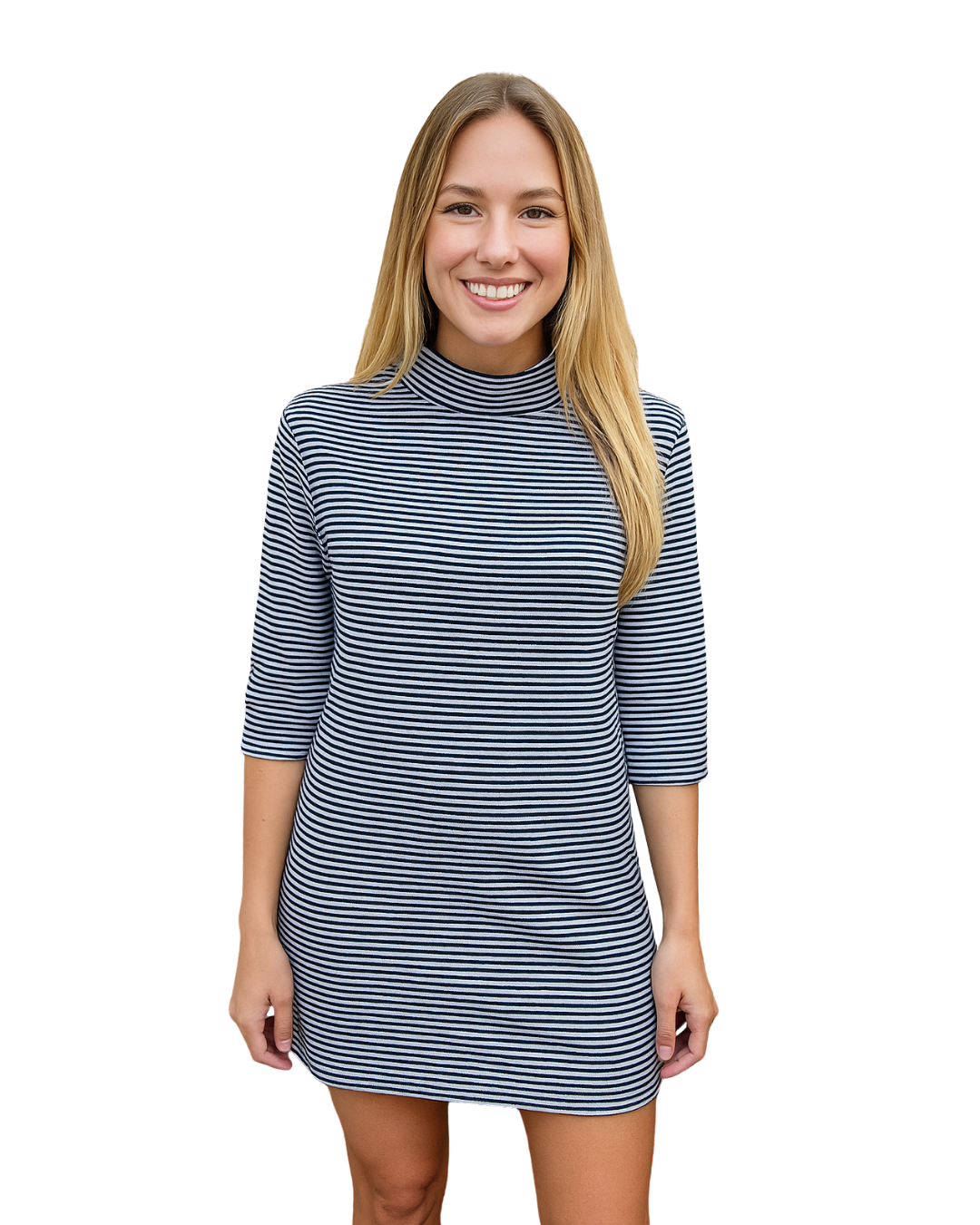 USADO – Vestido de rayas cuello alto ZARA Trafaluc Fall Winter Collection (Talla S)