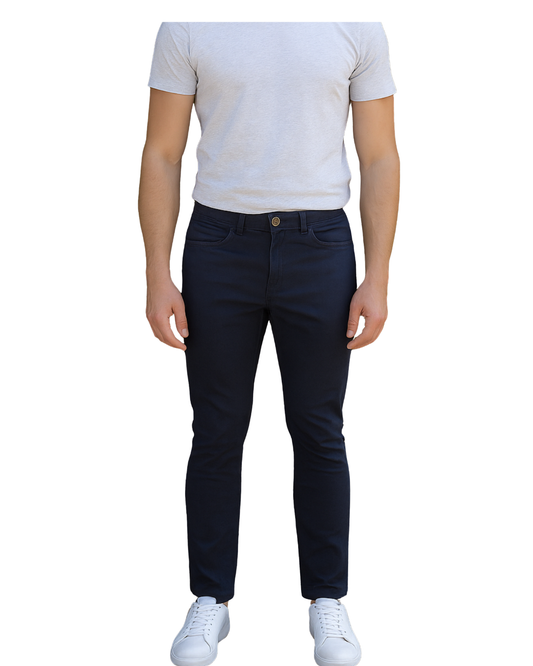 D'OCCASION – Pantalon chino slim bleu marine Zara Man (Taille EUR 36 / USA 29 / MEX 29)