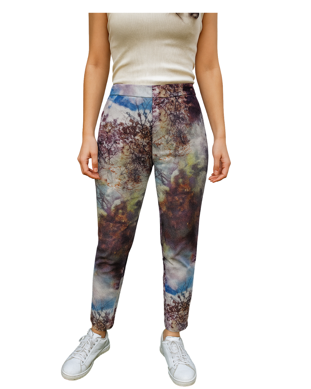 USADO – Pantalones estampados slim fit ZARA BASIC (Talla EUR XS / MEX 24)