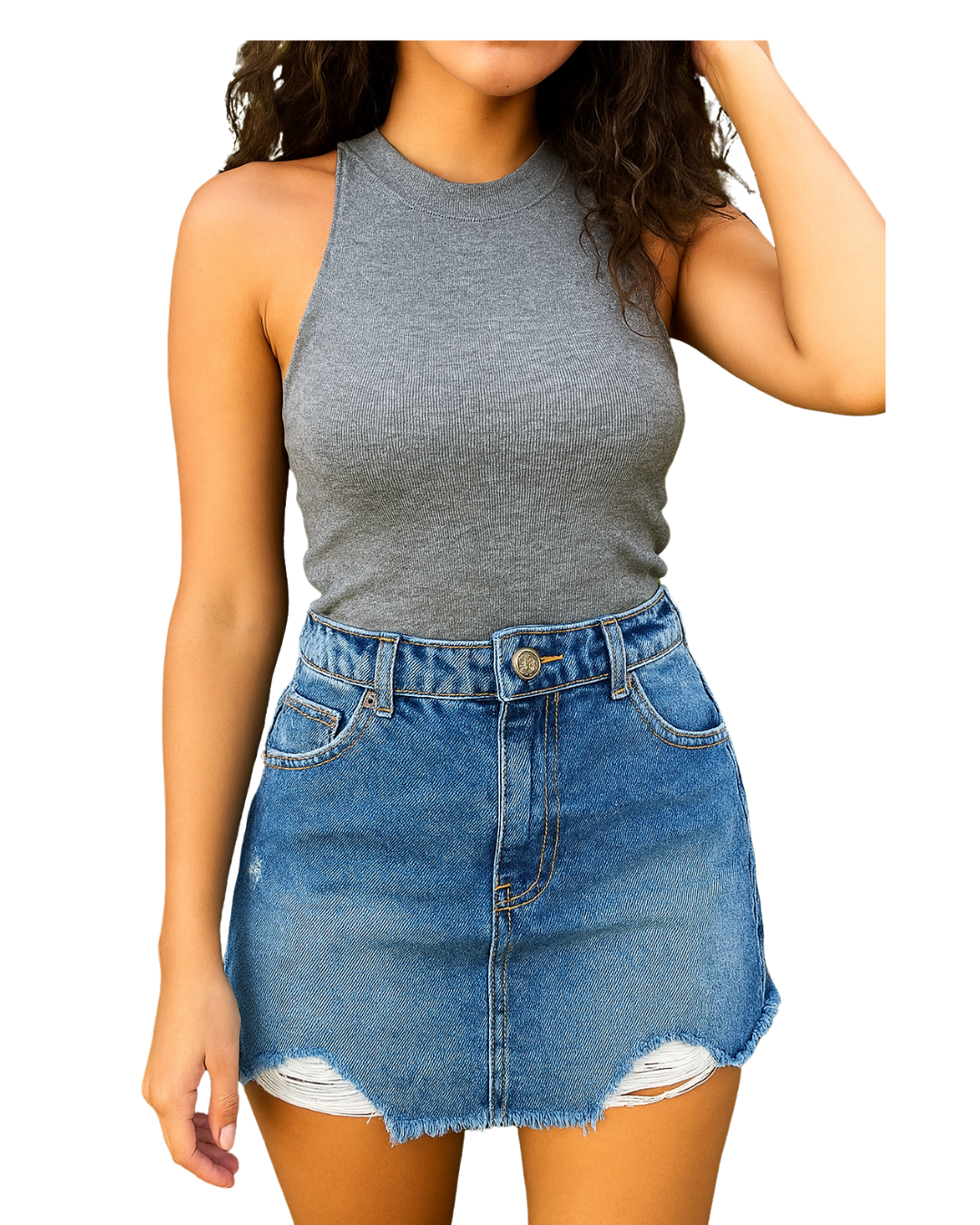 USADO – Minifalda vaquera azul Stradivarius Denim Skirt (Talla EUR 40 / USA 08 / MEX 30)