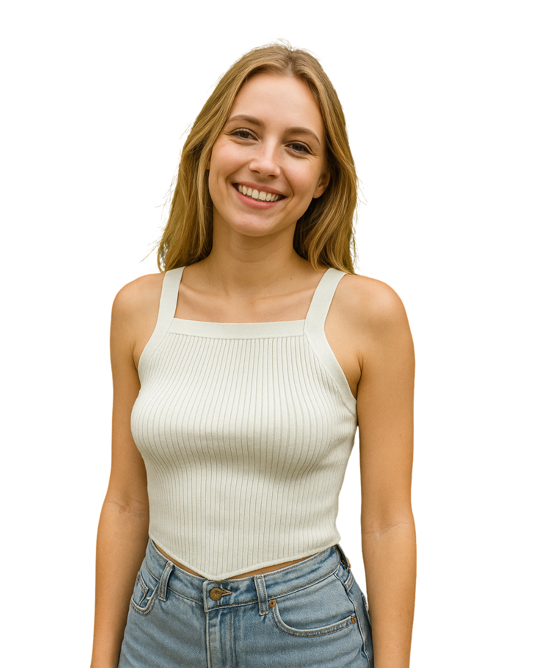 NOUVEAU - Haut côtelé vert menthe Bershka (Taille M)