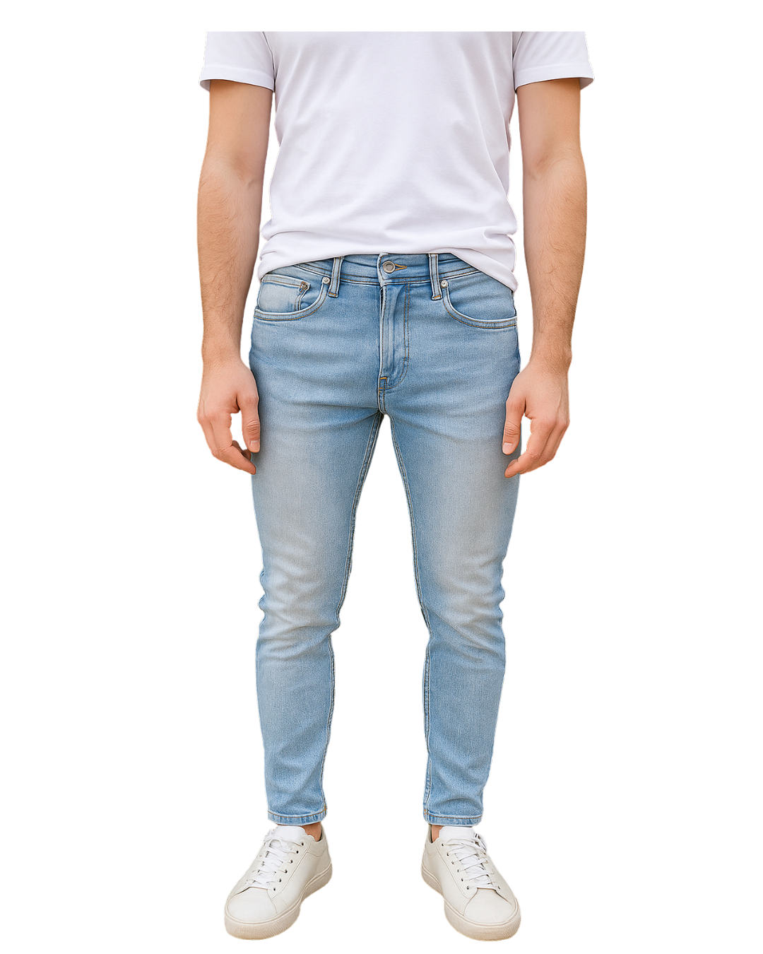 USADO – Vaqueros pitillo denim claro Zara Man “All Seasons Tech” (Talla EUR 38)