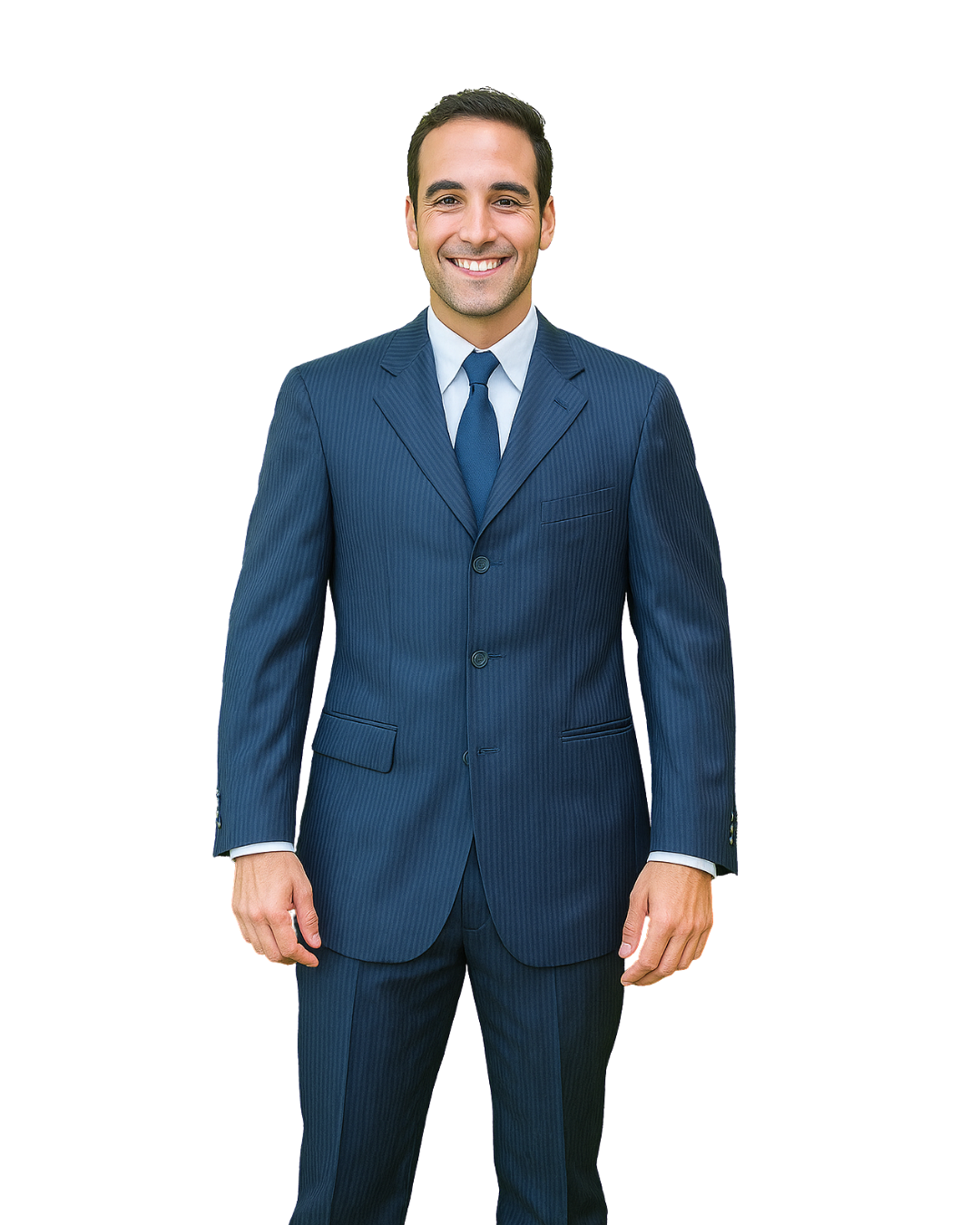 USADO – Americana de rayas finas azul marino BEN & BEN (Talla EUR 50 / USA 42)