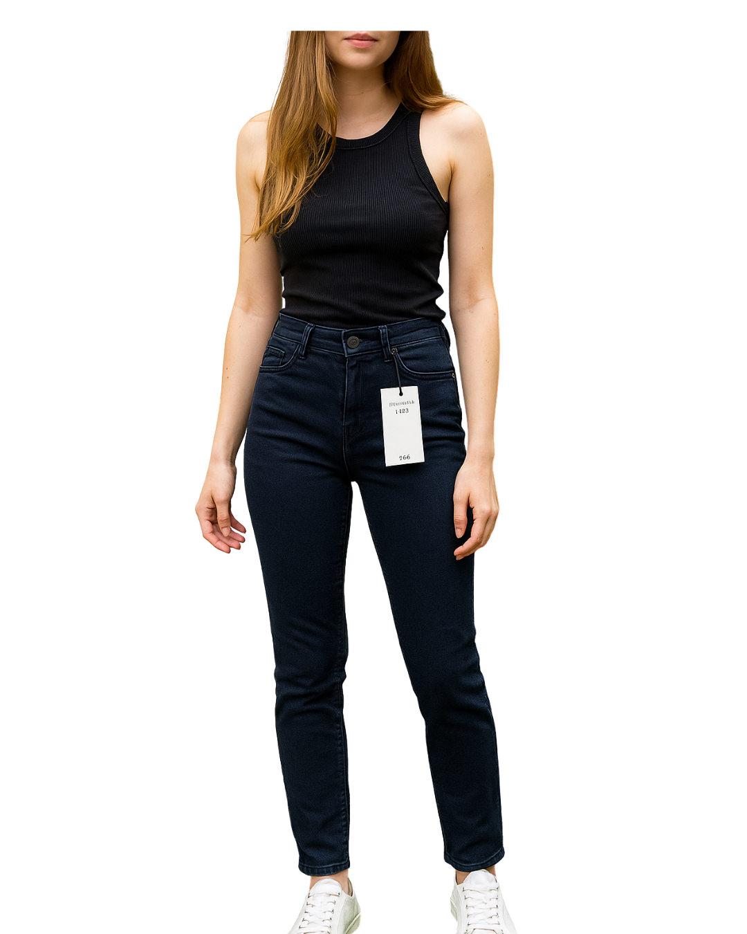 NUEVO – Pantalón pitillo azul marino DNM Collection EASY WEAR (Talla EUR 34)