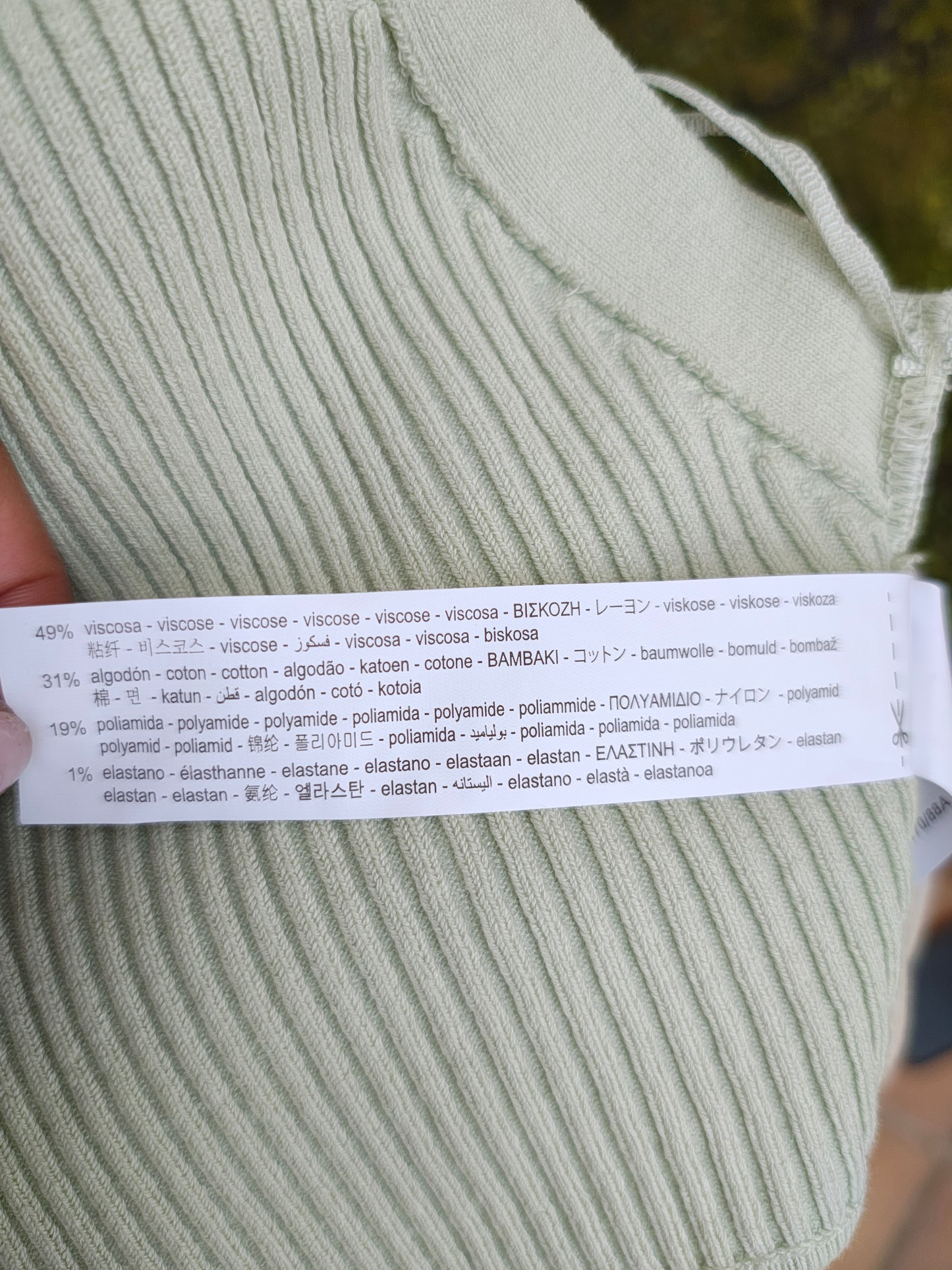 NOUVEAU - Haut côtelé vert menthe Bershka (Taille M)