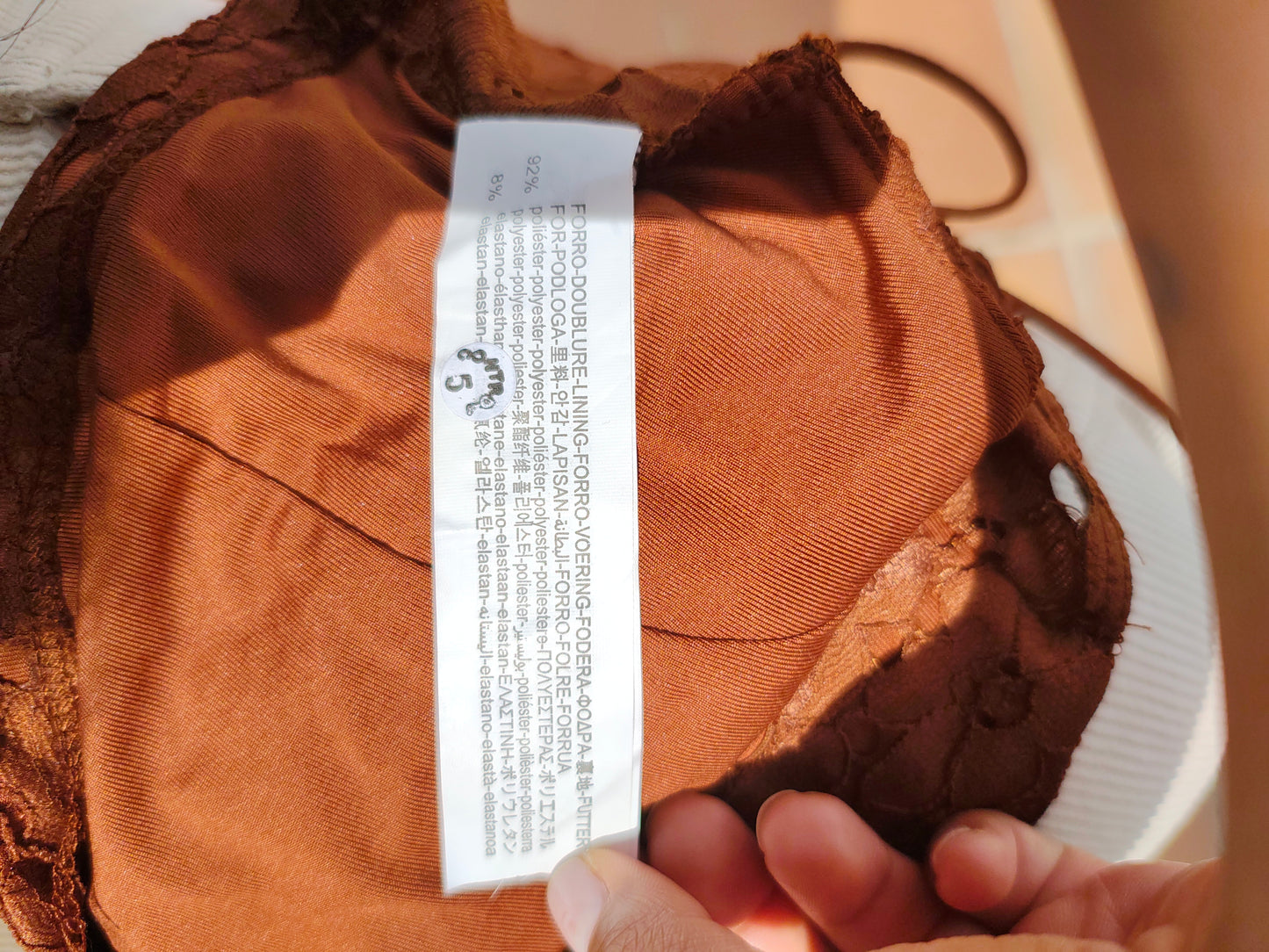 NUEVO - Top bandeau calado color teja Stradivarius (Talla M)