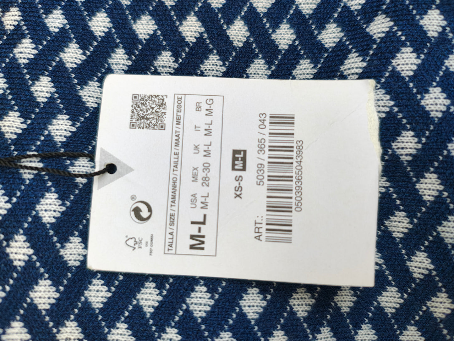 NUEVO - Falda estampado geométrico azul Zara (Talla M-L)