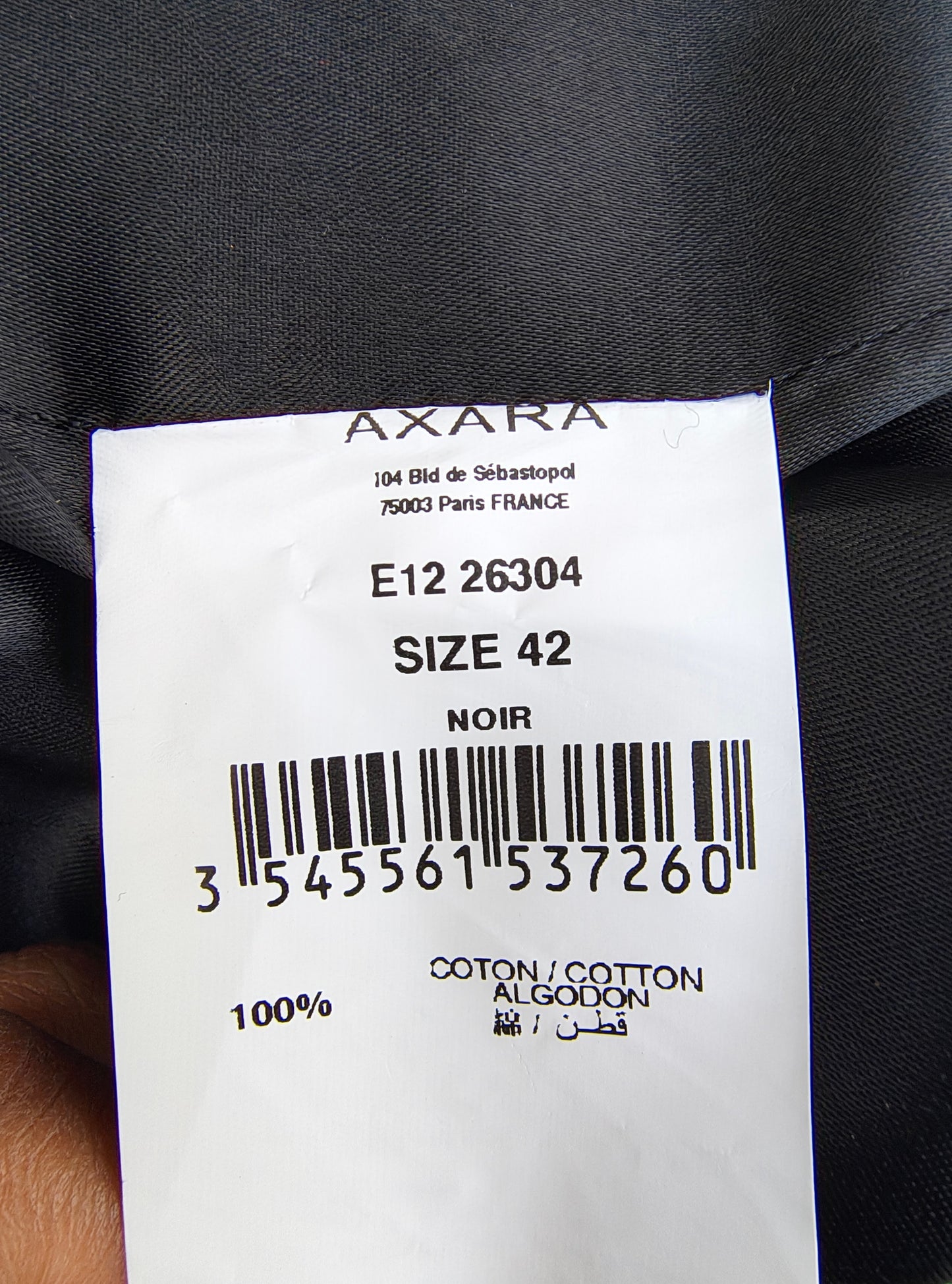 NOUVEAU - Veste en coton noir AXARA Paris avec détail strass sur le devant (Taille 42)