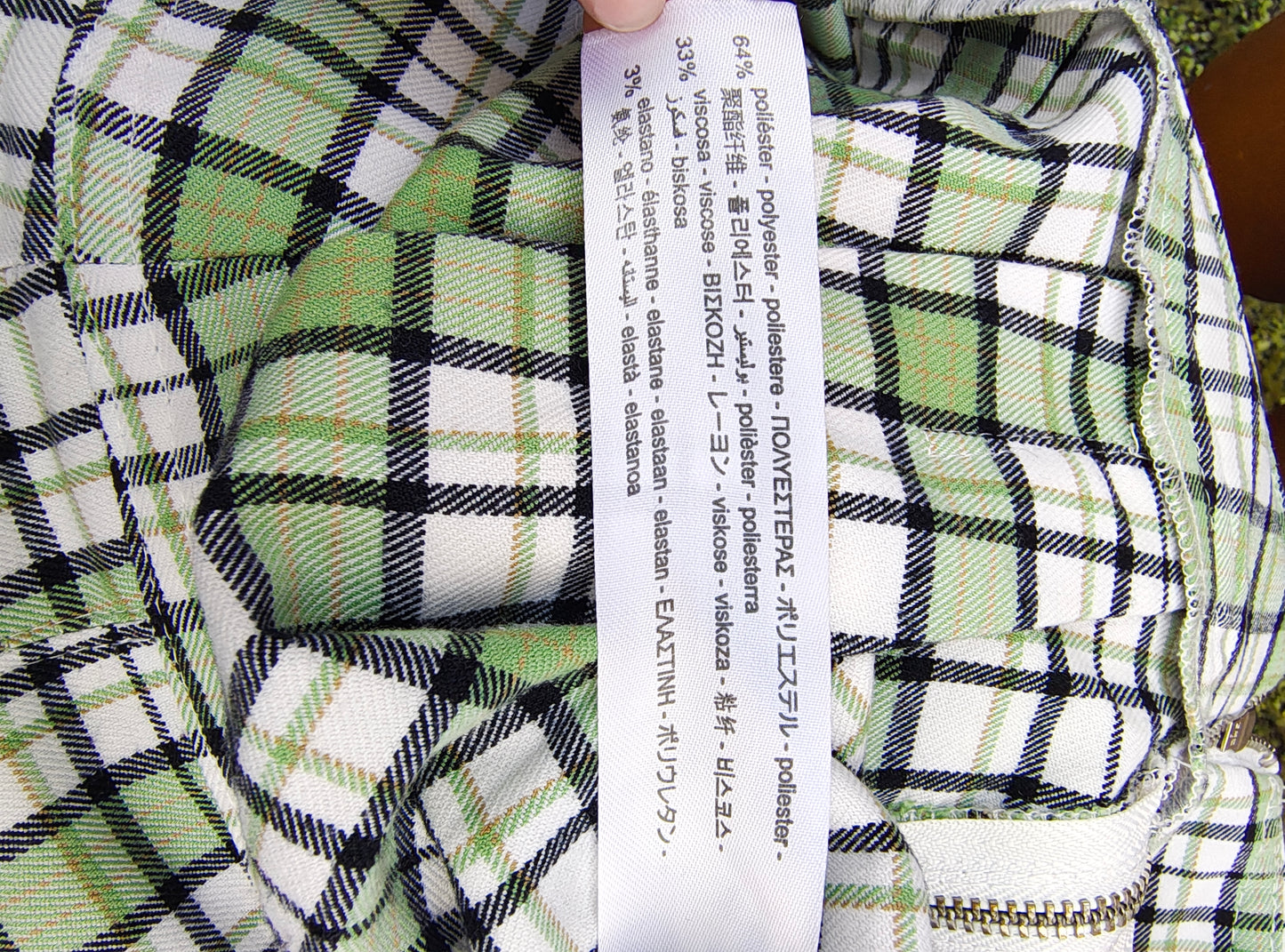 D'OCCASION - Jupe à carreaux verte style écolière Bershka (Taille EUR S / USA S / MEX 26)