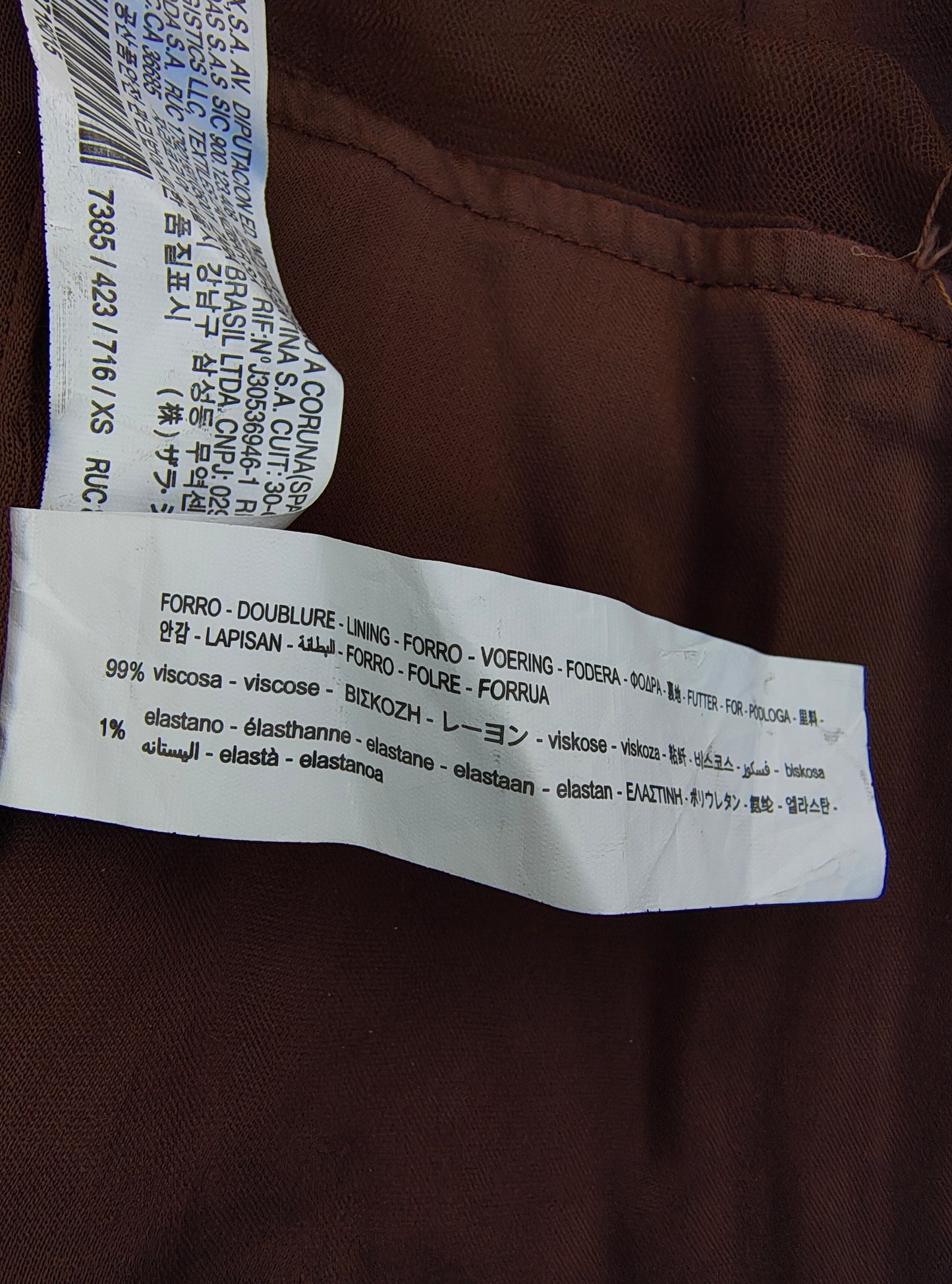 USADO - Corset marrón chocolate con varillas Zara (Talla XS)