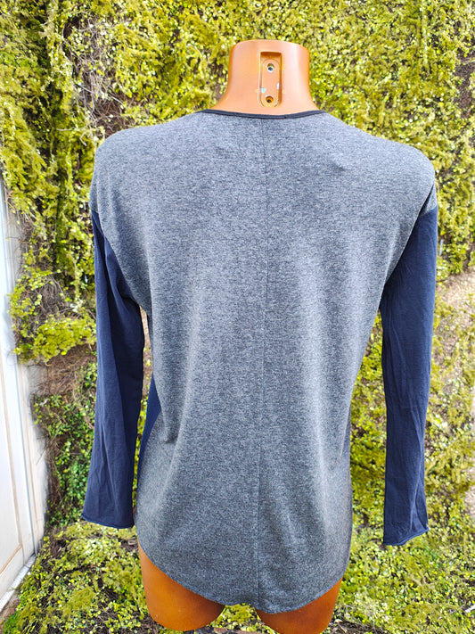 D'OCCASION - Pull patchwork multicolore Zara (Taille S)