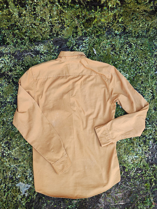 D'OCCASION - Chemise moutarde basique Pull&Bear (Taille XS EUR / 34 MEX)