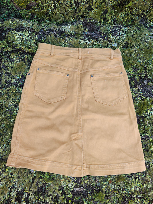 USADO – Minifalda denim color camel Zara Woman Premium Denim Collection (Talla EUR 36)