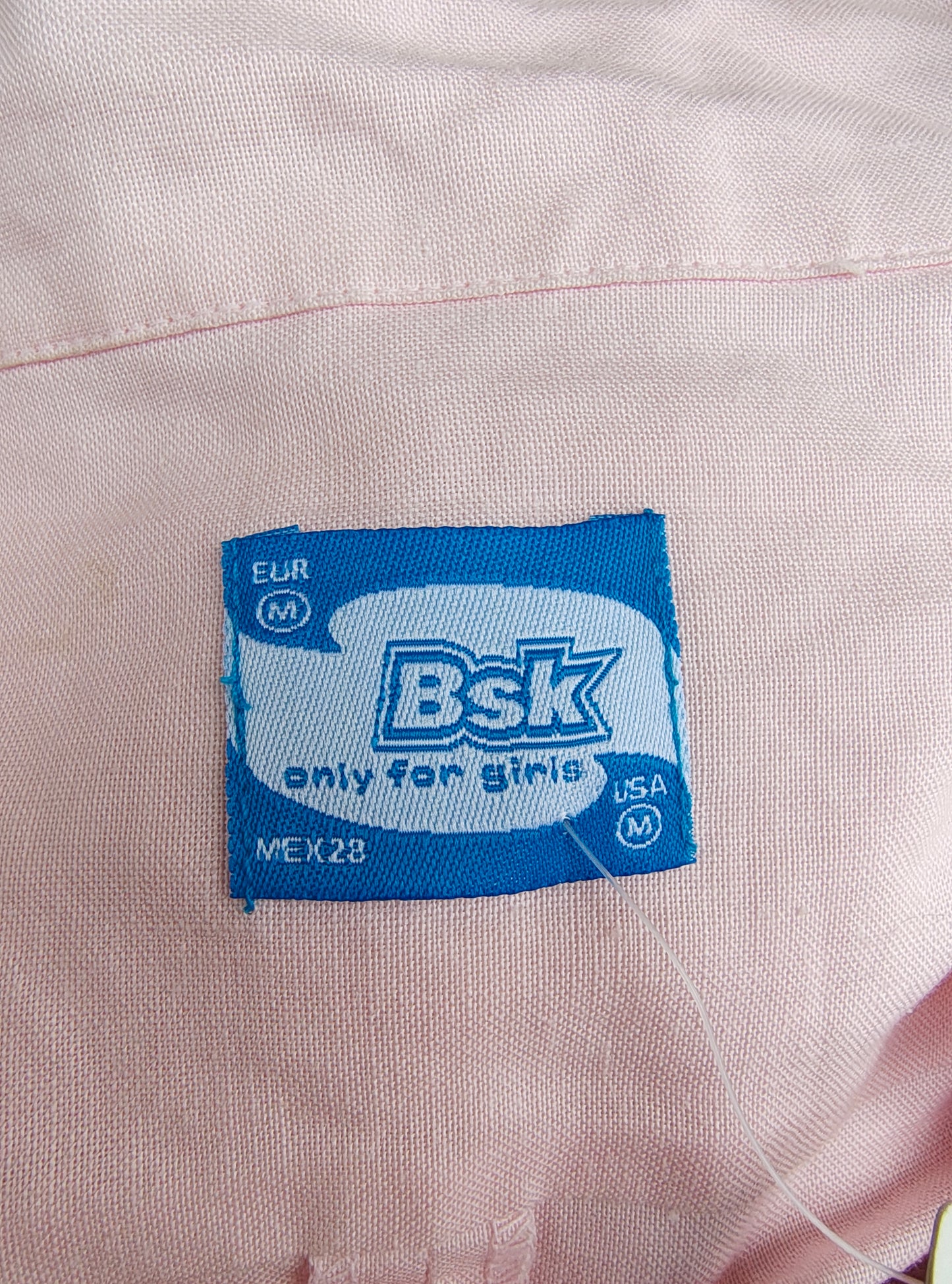 NEUF AVEC ÉTIQUETTE – Chemise longue en lin rose pastel BSK (taille M)