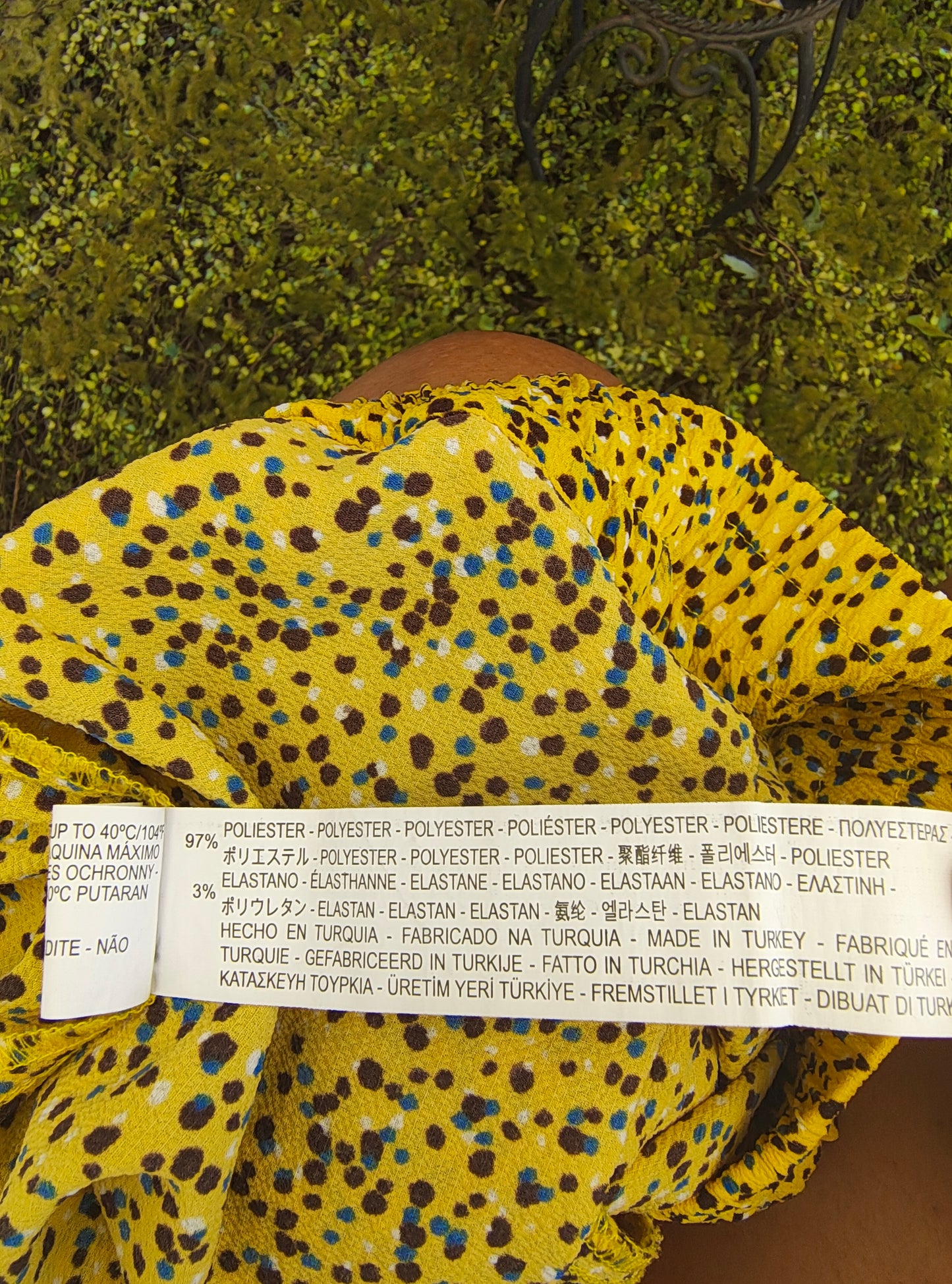 USADO – Pantalón fluido amarillo con estampado de lunares ZARA BASIC (Talla EUR XS)
