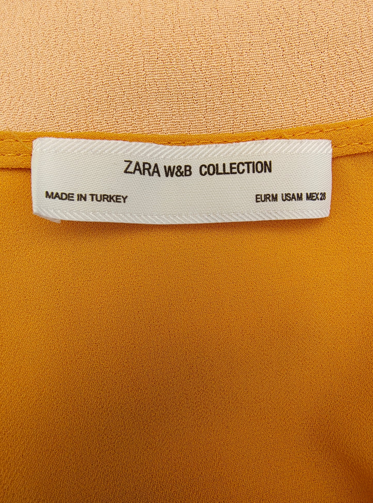 D'OCCASION – Haut bicolore rose clair et moutarde ZARA Collection W&B (Taille EUR M)