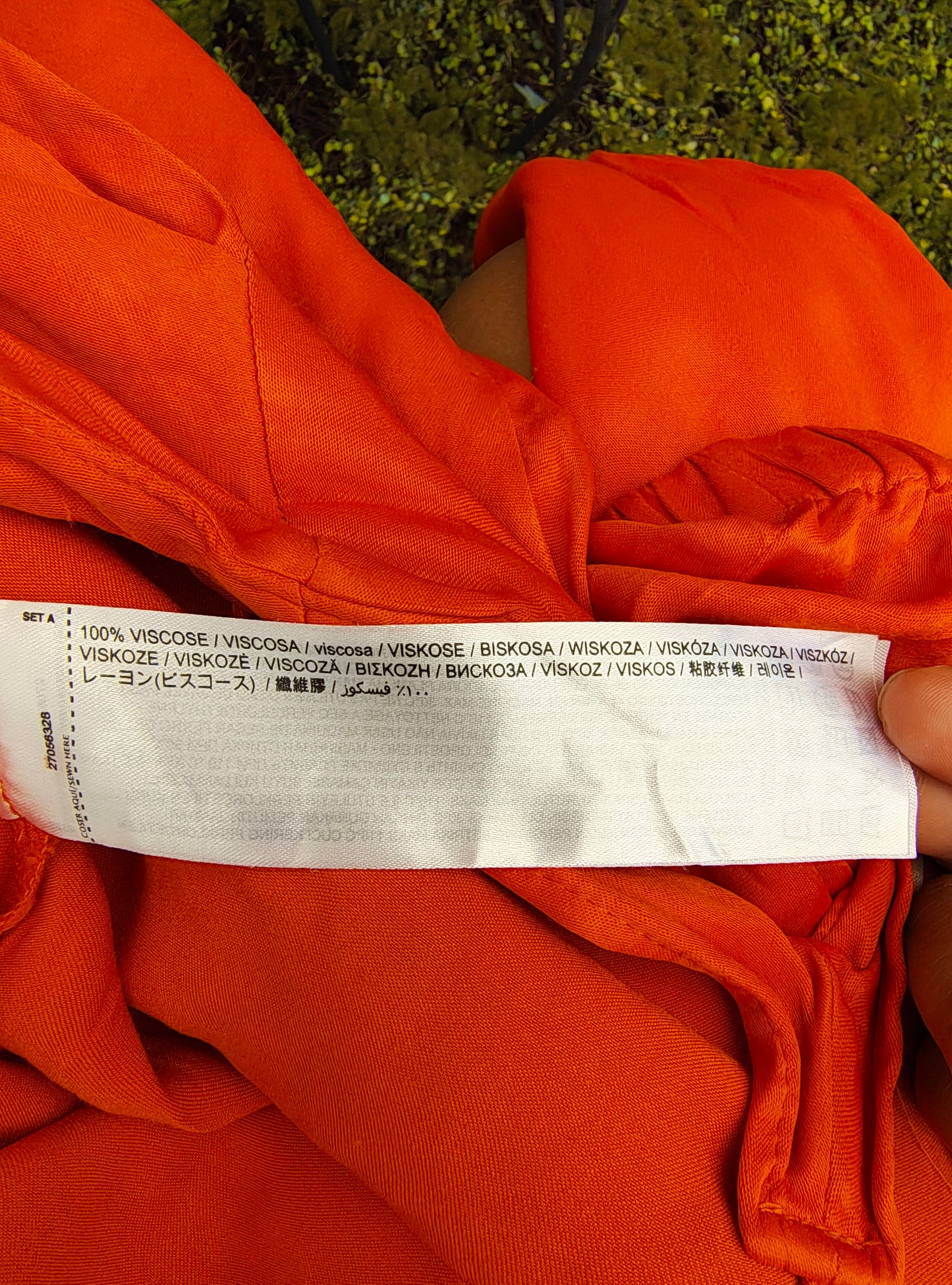 D'OCCASION – Chemisier portefeuille orange à manches longues MNG (taille S)