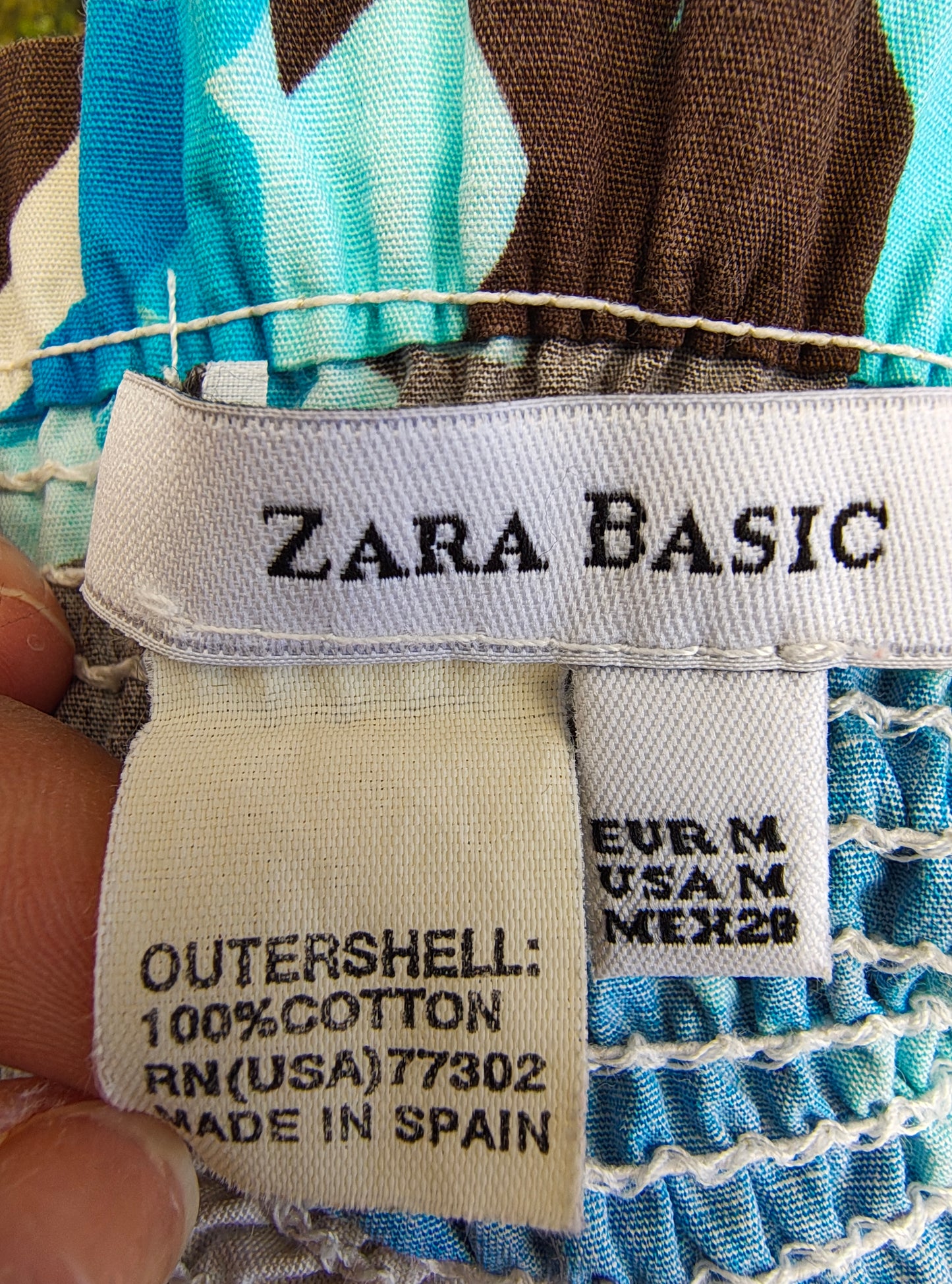 D'OCCASION – Haut bustier bleu à imprimé floral Zara Basic (taille M)