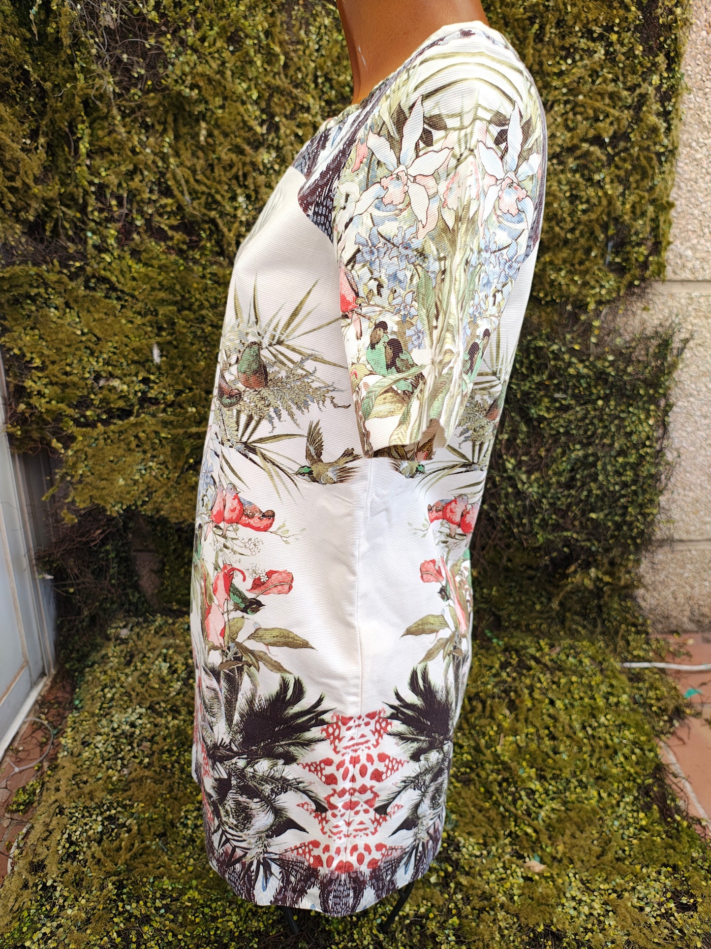 USADO – Vestido camisero estampado étnico y tropical de ZARA WOMAN (Talla EUR S)