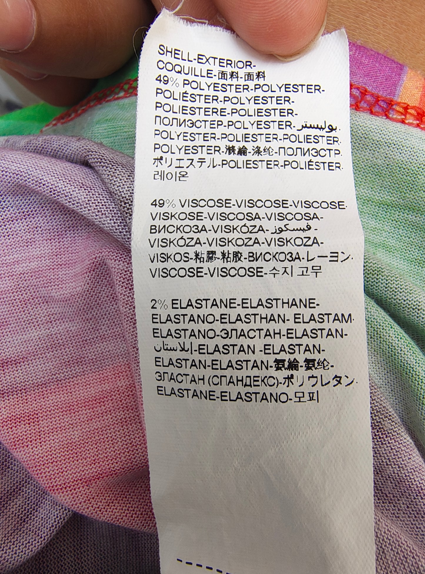 USADO – Camiseta multicolor geométrica Desigual (Talla XS)