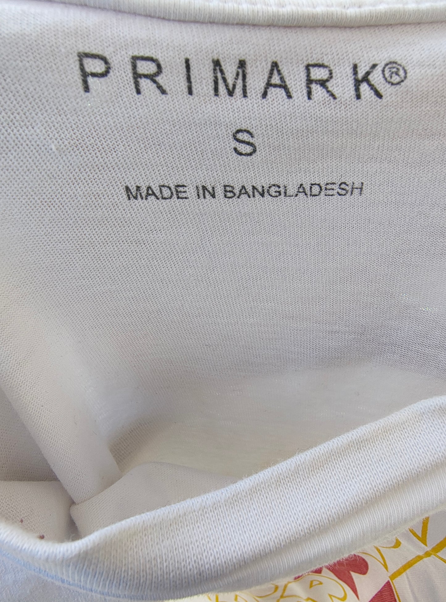 D'OCCASION – T-shirt blanc PRIMARK « Madrid España » (Taille S)