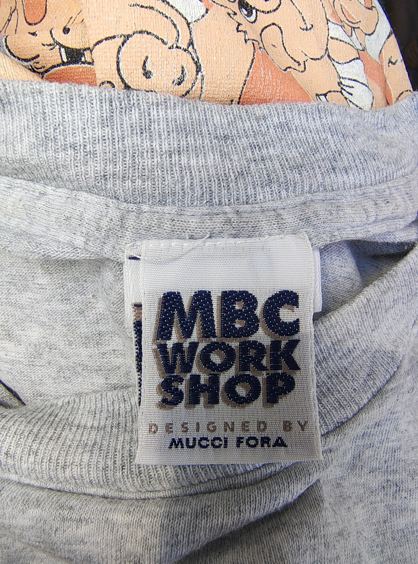 D'OCCASION – T-shirt gris avec imprimé cochon MBC WORK SHOP (Taille non visible)