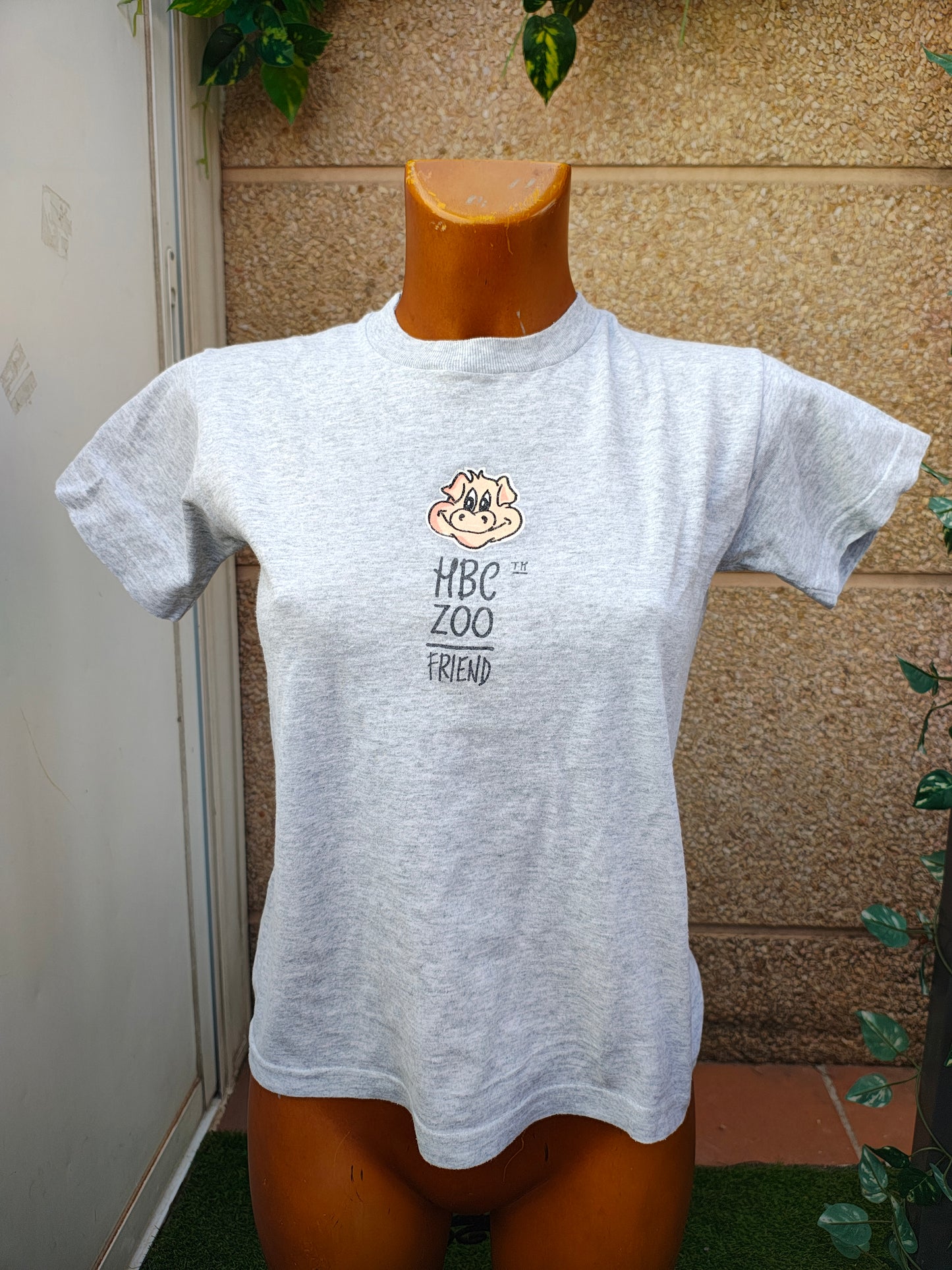 D'OCCASION – T-shirt gris avec imprimé cochon MBC WORK SHOP (Taille non visible)