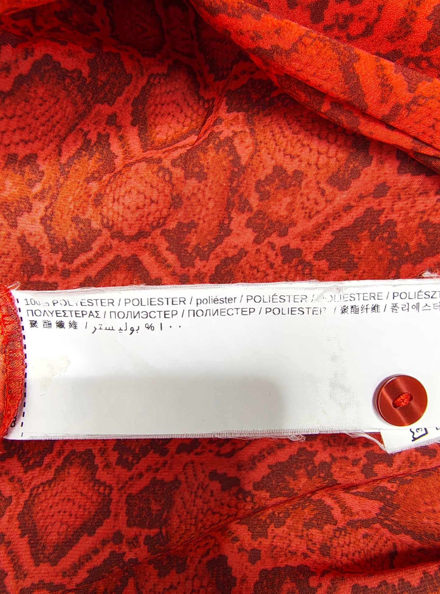 D'OCCASION – Chemise rouge imprimé serpent MANGO Suit (Taille XS)
