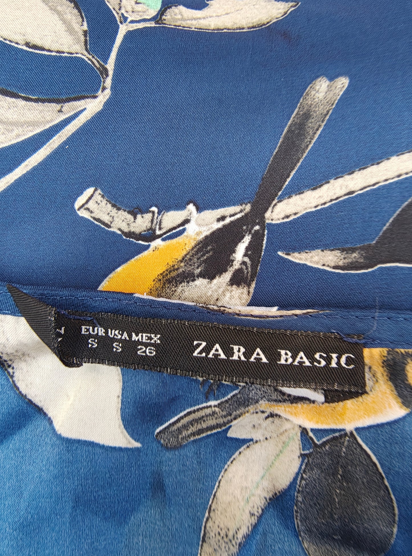 D'OCCASION â Chemisier ZARA BASIC Blue Bird (Taille S)