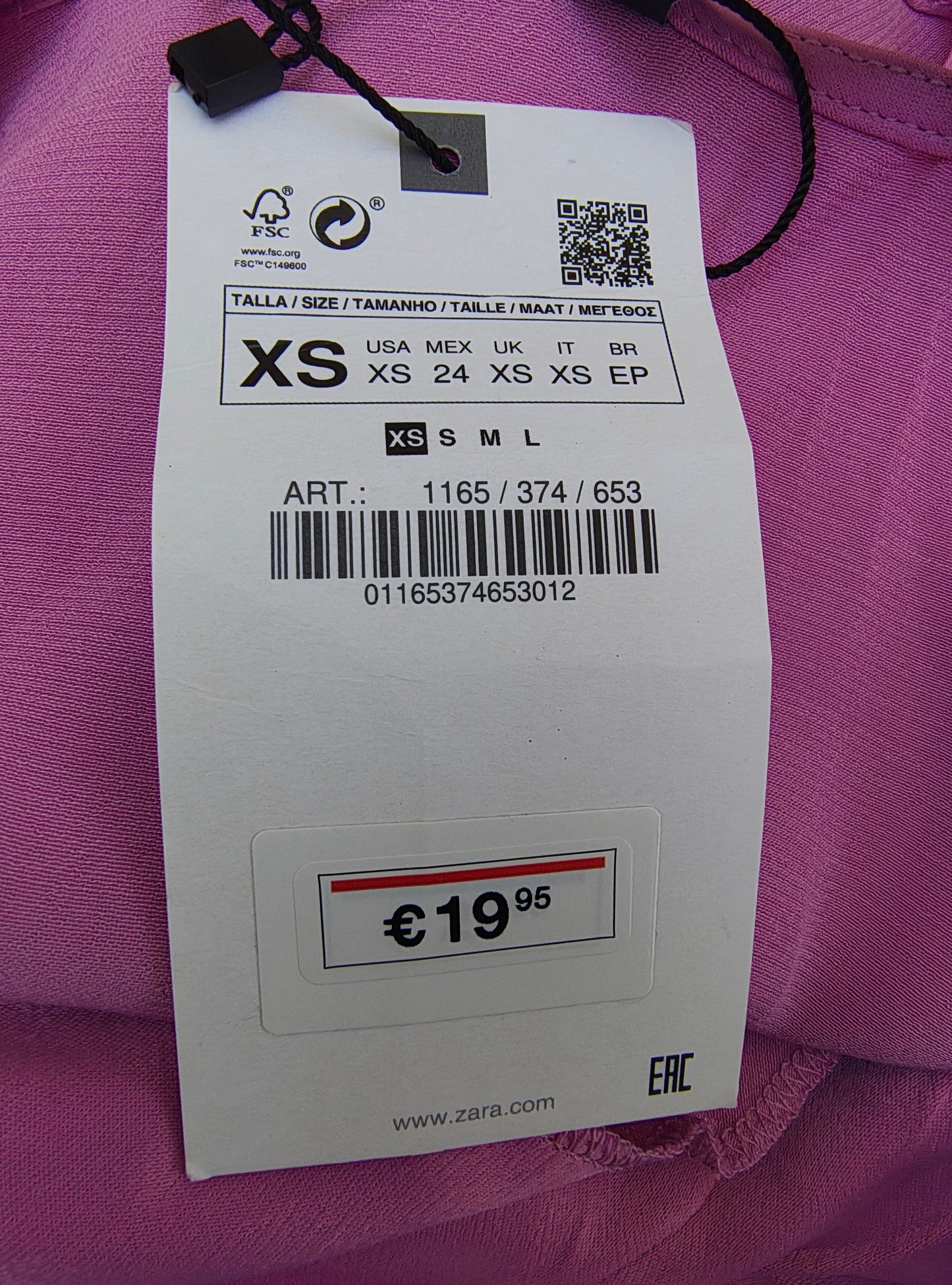 NOUVEAU – Top en satin rose fuchsia à décolleté drapé de ZARA (Taille XS)
