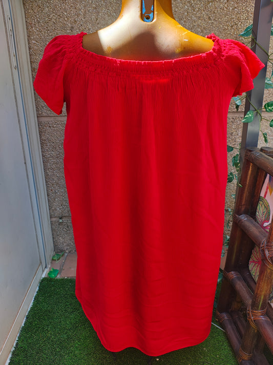 D'OCCASION – Robe orange à épaules dénudées BSK GIRL by BERSHKA (Taille S)
