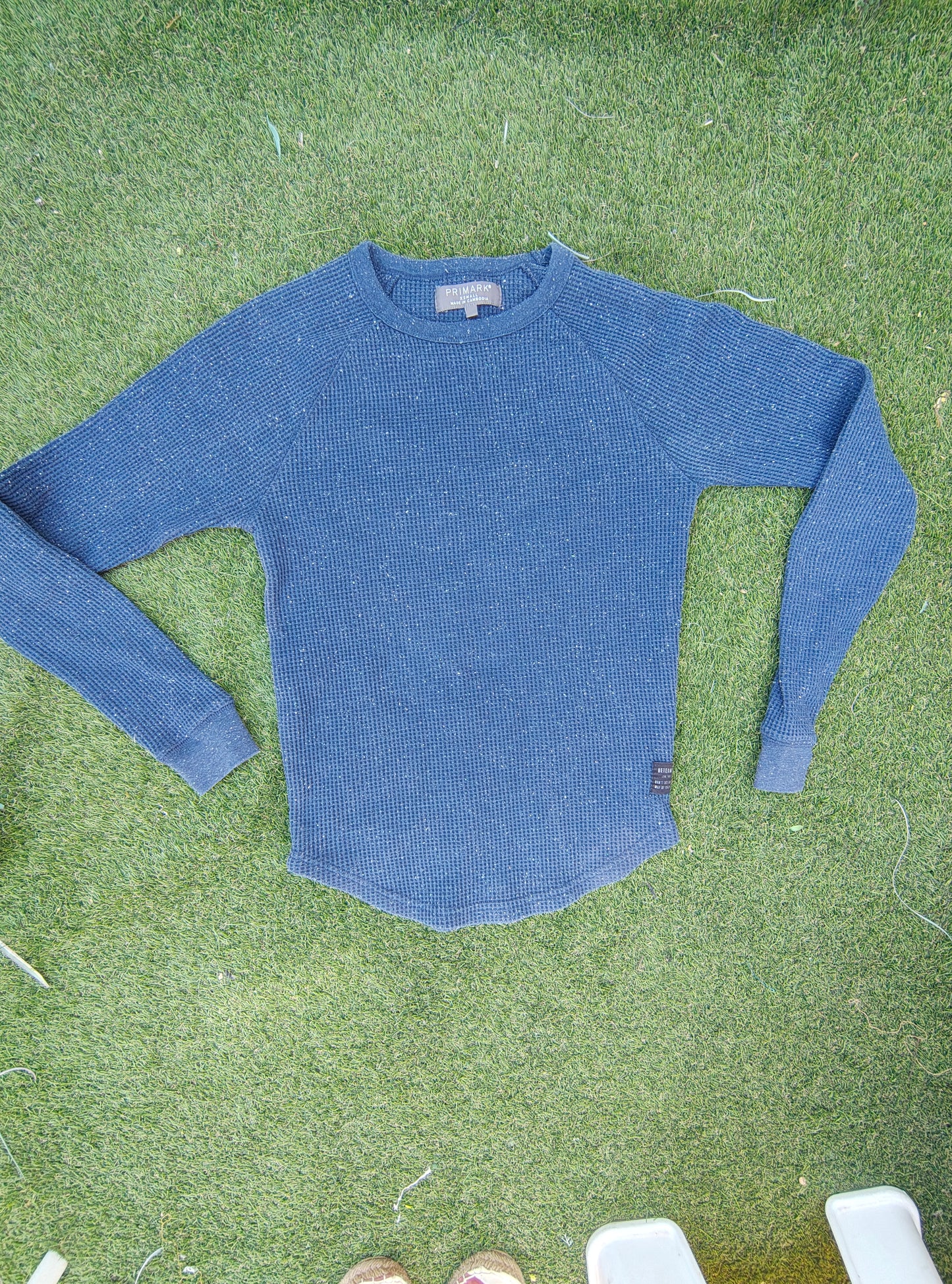 USADO – Camiseta térmica waffle azul marino PRIMARK (Talla XS)