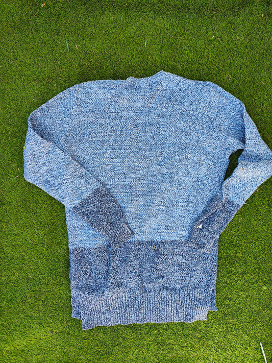 USADO – Jersey jaspeado azul de algodón LFTMAN (Talla S)