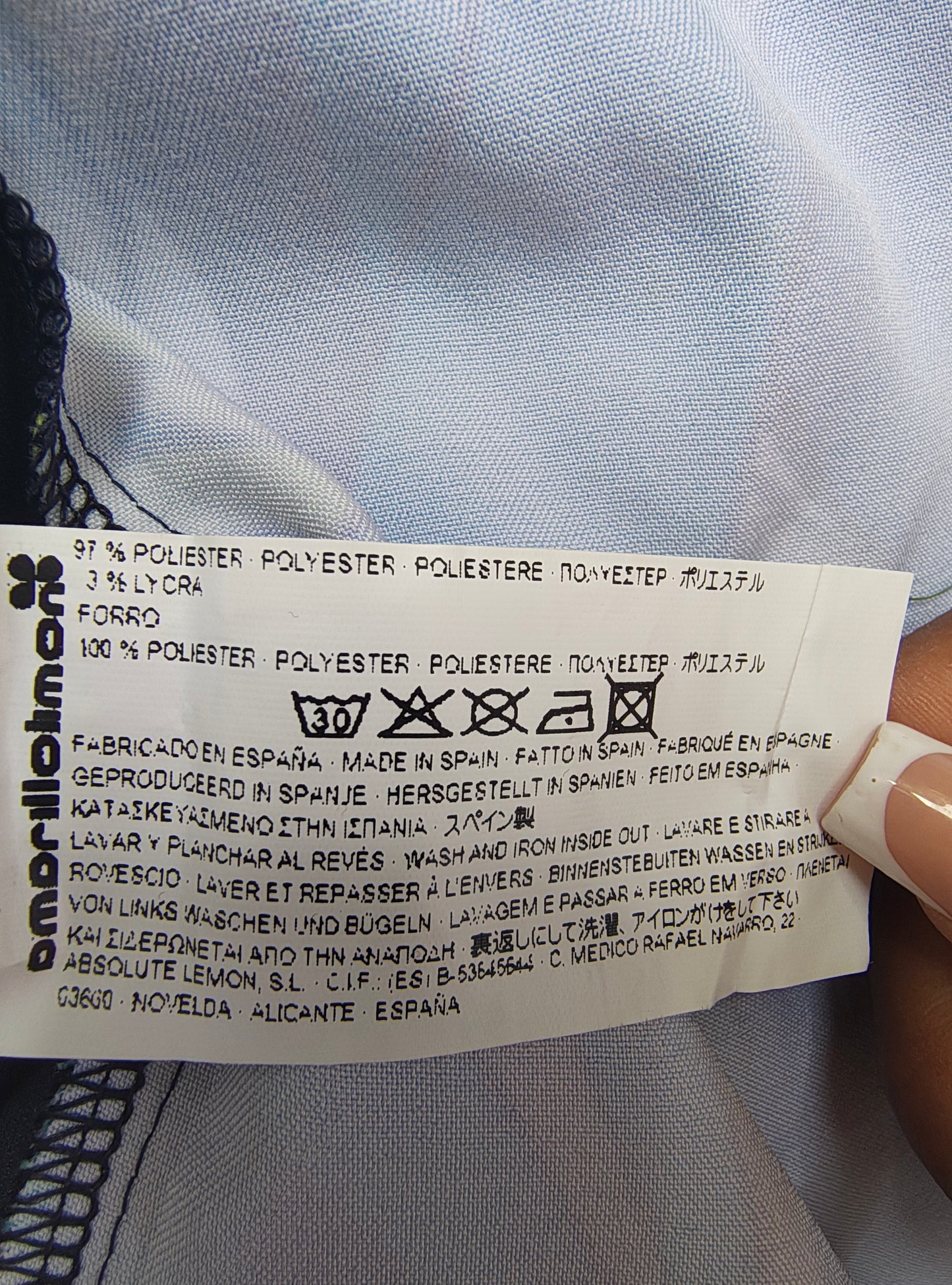 NUEVO – Top cruzado estampado azul AMARILLOLIMÓN (Talla EUR S)