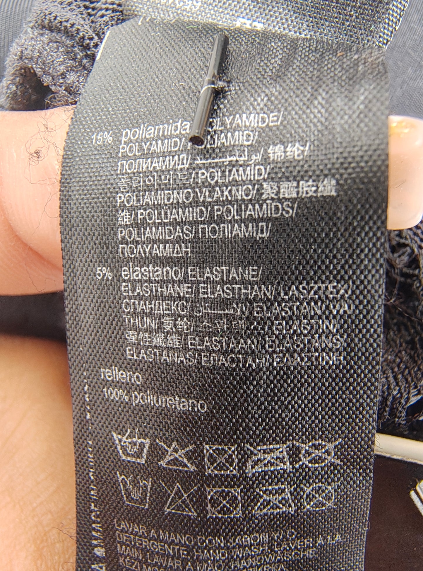 NUEVO – Top negro de encaje con escote corazón y mangas largas Women'secret Limited Edition (Talla 65b EUR XS)