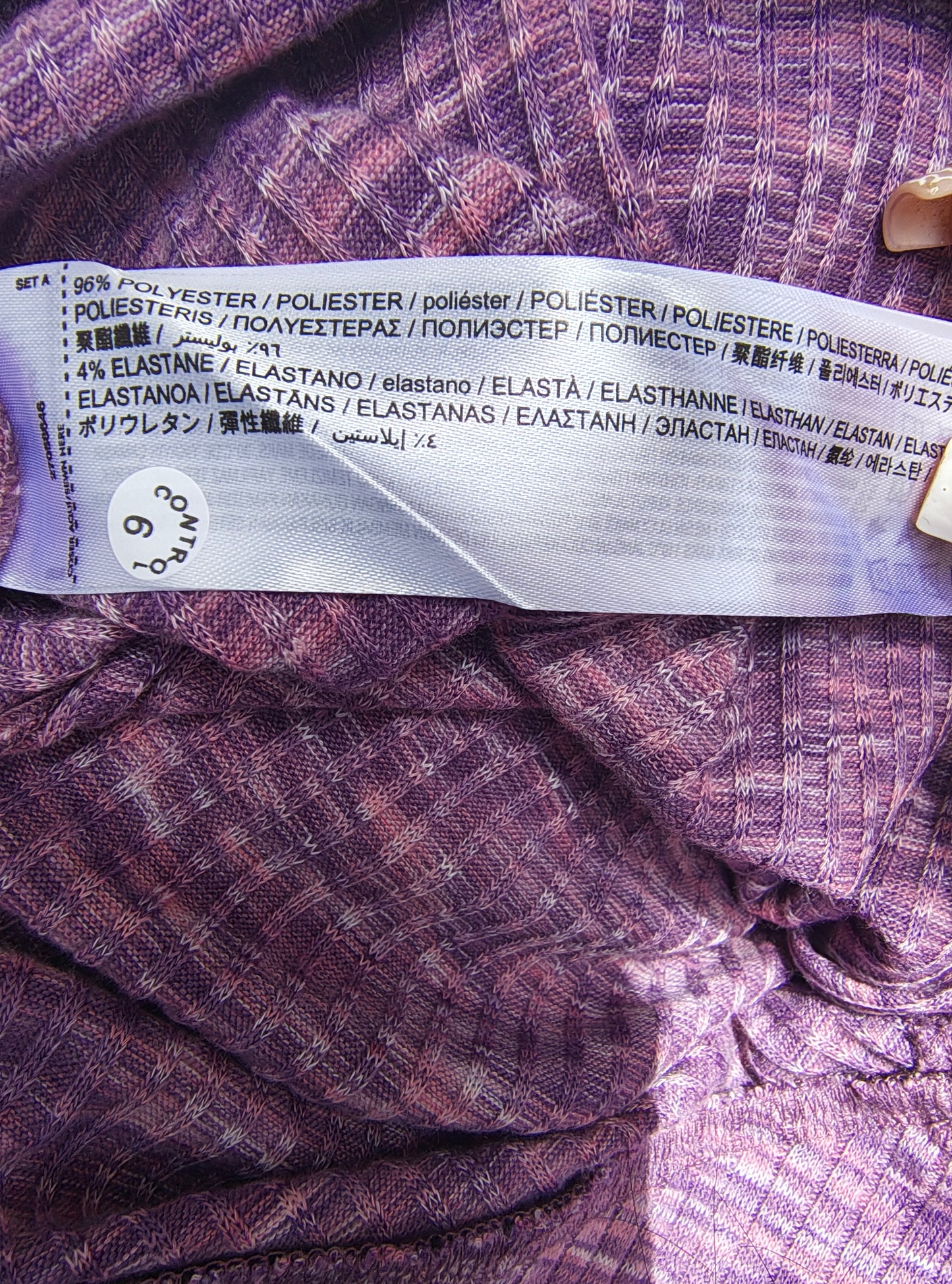 NUEVO – Falda lila de canalé con fruncido lateral MNG Committed (Talla EUR L)