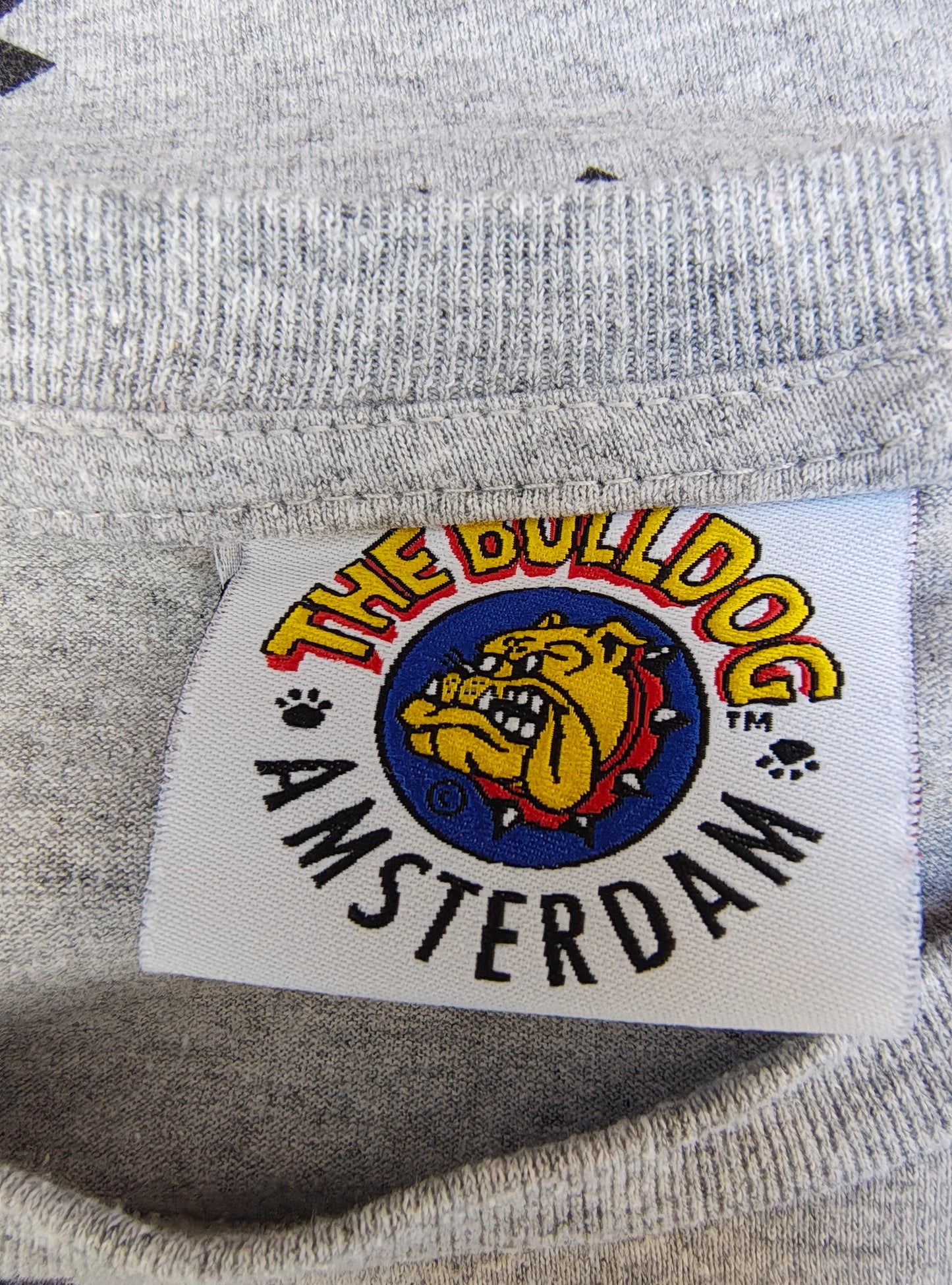 USADO – Camiseta gris con estampado "THE BULLDOG AMSTERDAM" (Talla XS)