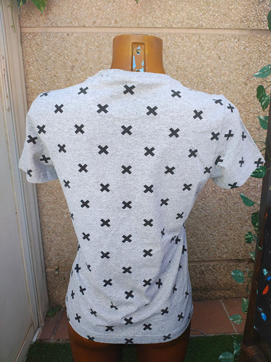 USADO – Camiseta gris con estampado "THE BULLDOG AMSTERDAM" (Talla XS)