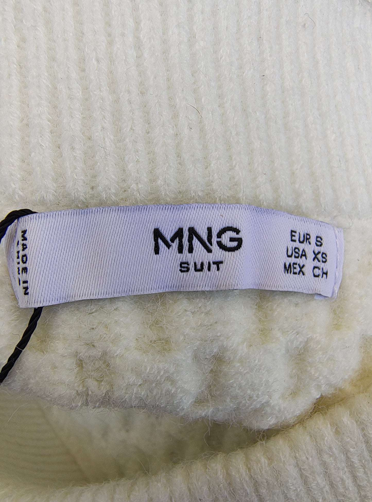 NUEVO – Falda blanca de punto trenzado MNG Suit (Talla EUR S)