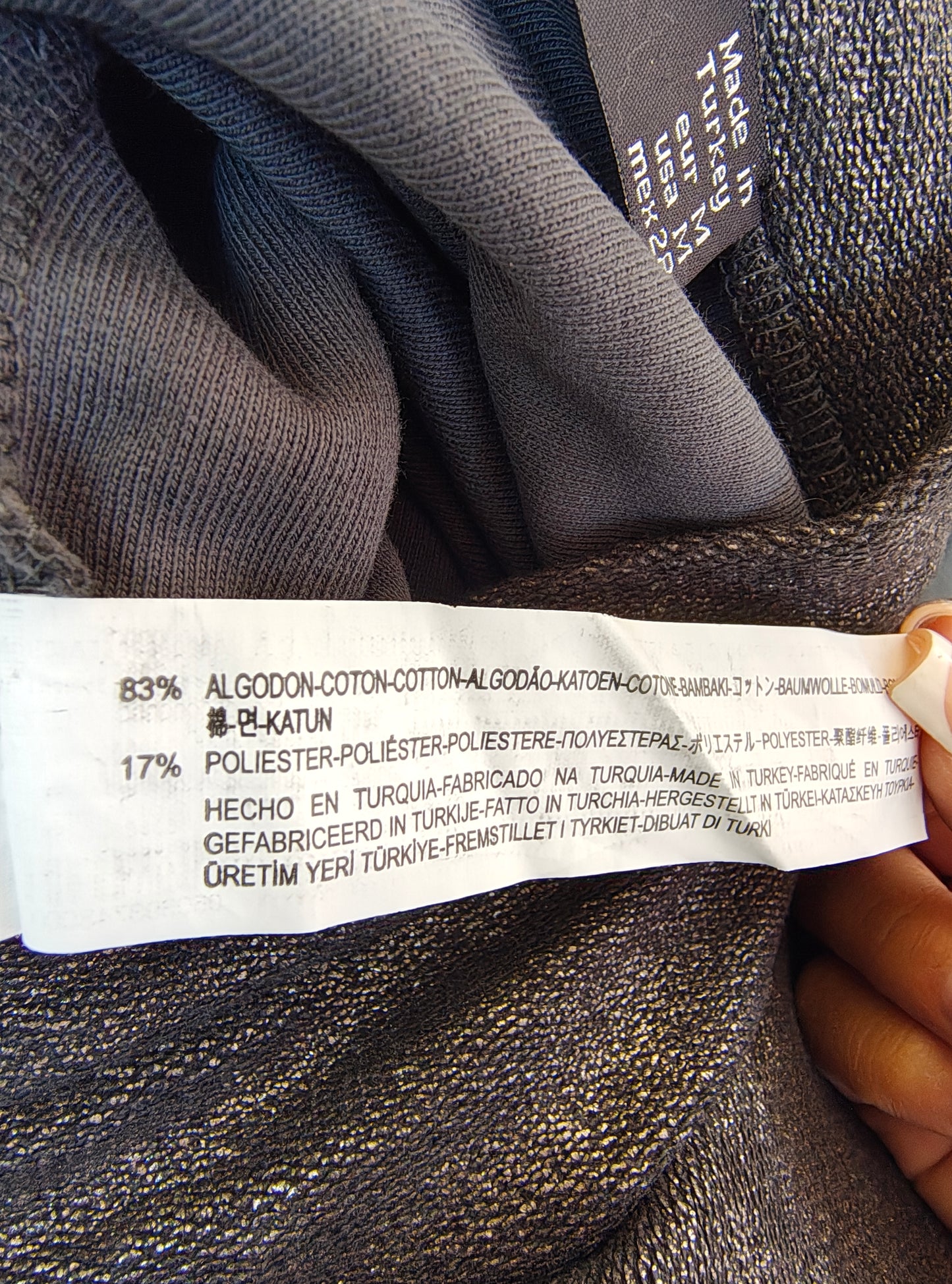 USADO – Falda lápiz metalizada gris con cremallera trasera TRF by Zara (Talla EUR M)