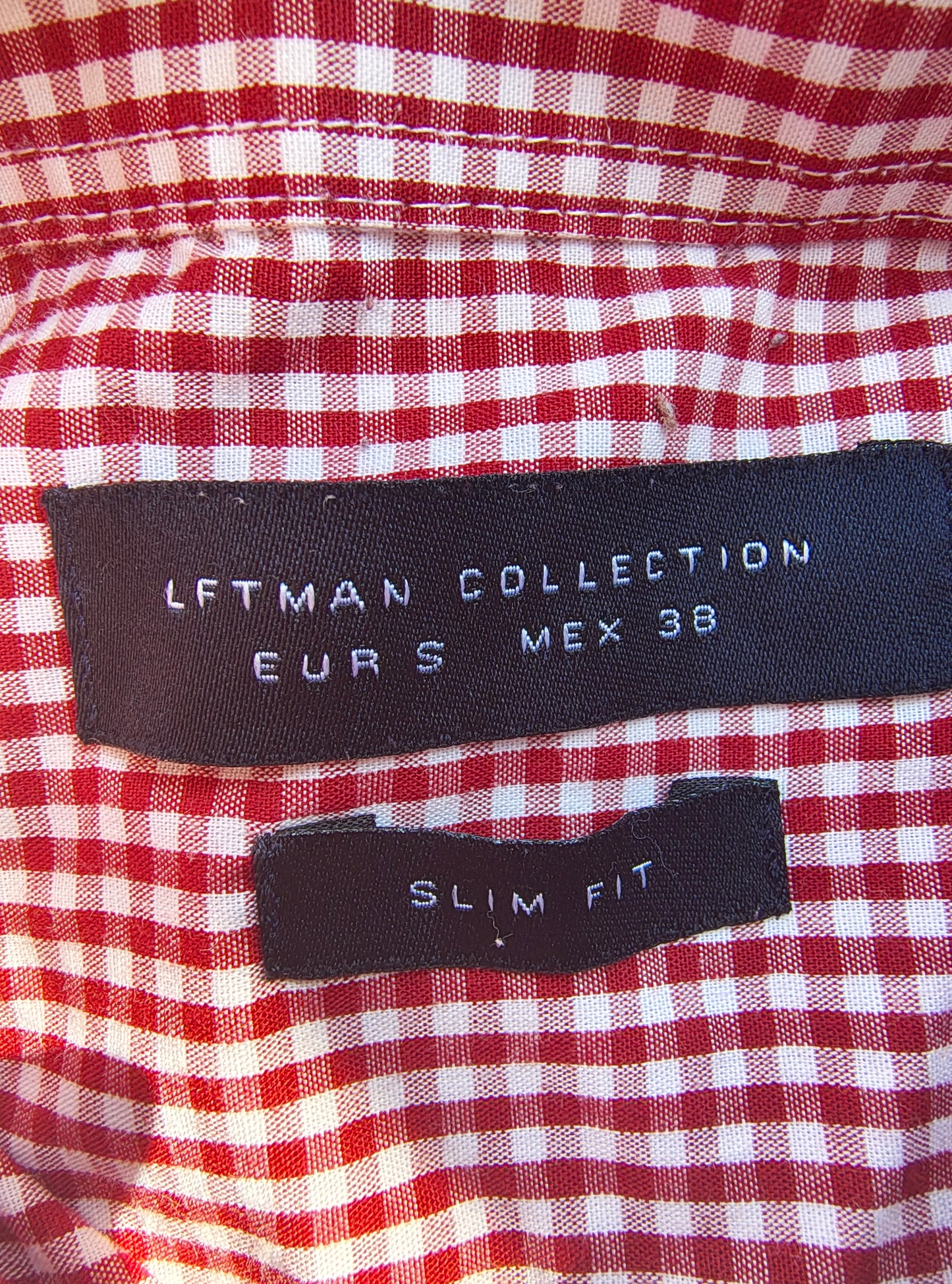 USADO – Camisa de cuadros rojos y blancos slim fit LFTMAN Collection (Talla S)