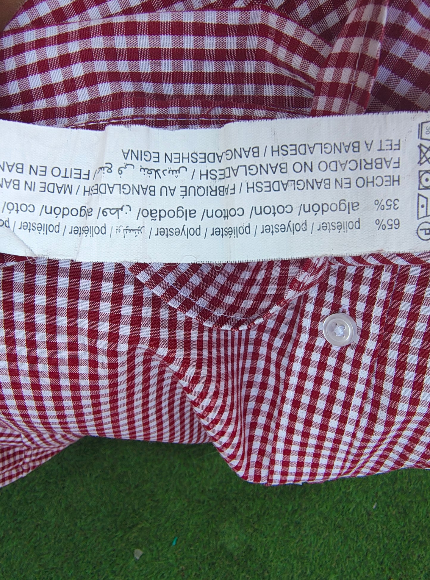 USADO – Camisa de cuadros rojos y blancos slim fit LFTMAN Collection (Talla S)