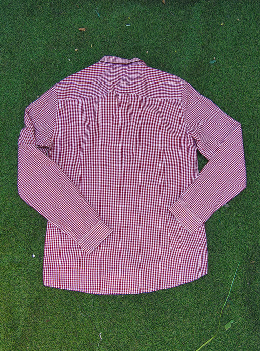 USADO – Camisa de cuadros rojos y blancos slim fit LFTMAN Collection (Talla S)