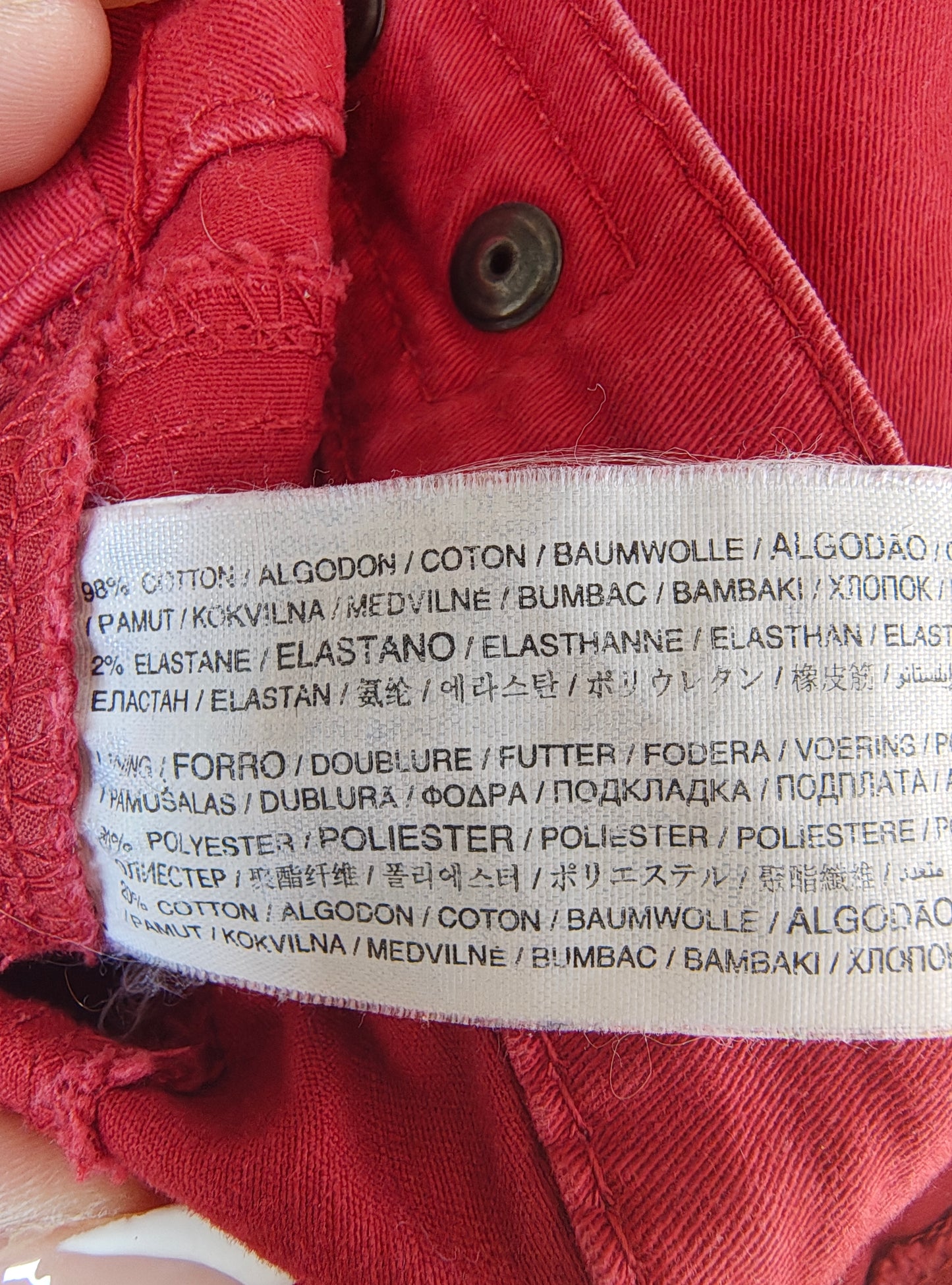 USADO – Pantalones rojos pitillo elásticos MANGO Casual (Talla 40)
